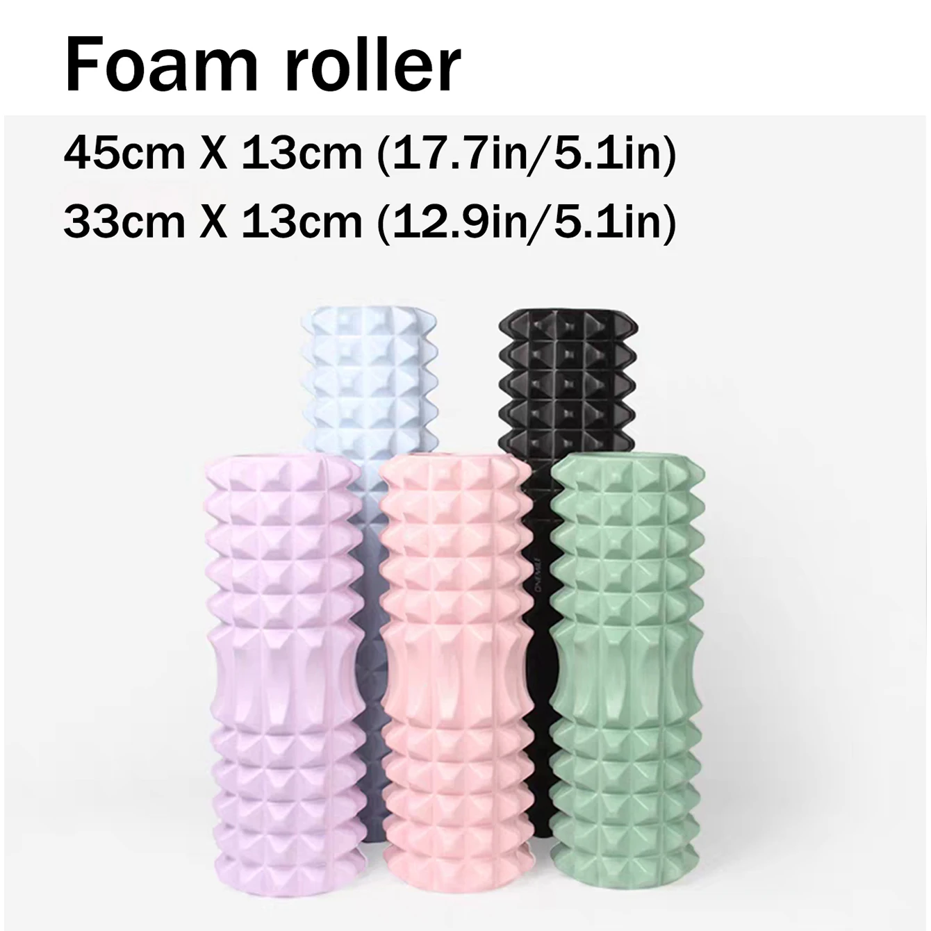 45cm,Solid foam rollers, fitness rollers, and muscle relaxation rollers - perfect for fitness exercises, yoga, and pilates.