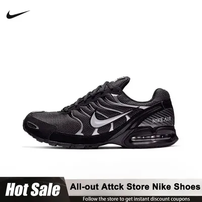 Nike Air Max Torch 4 All-black Men's Air Cushioned Running Shoes 343846-002 Non-slip Breathable Sports Shoes Retro Casual Shoes