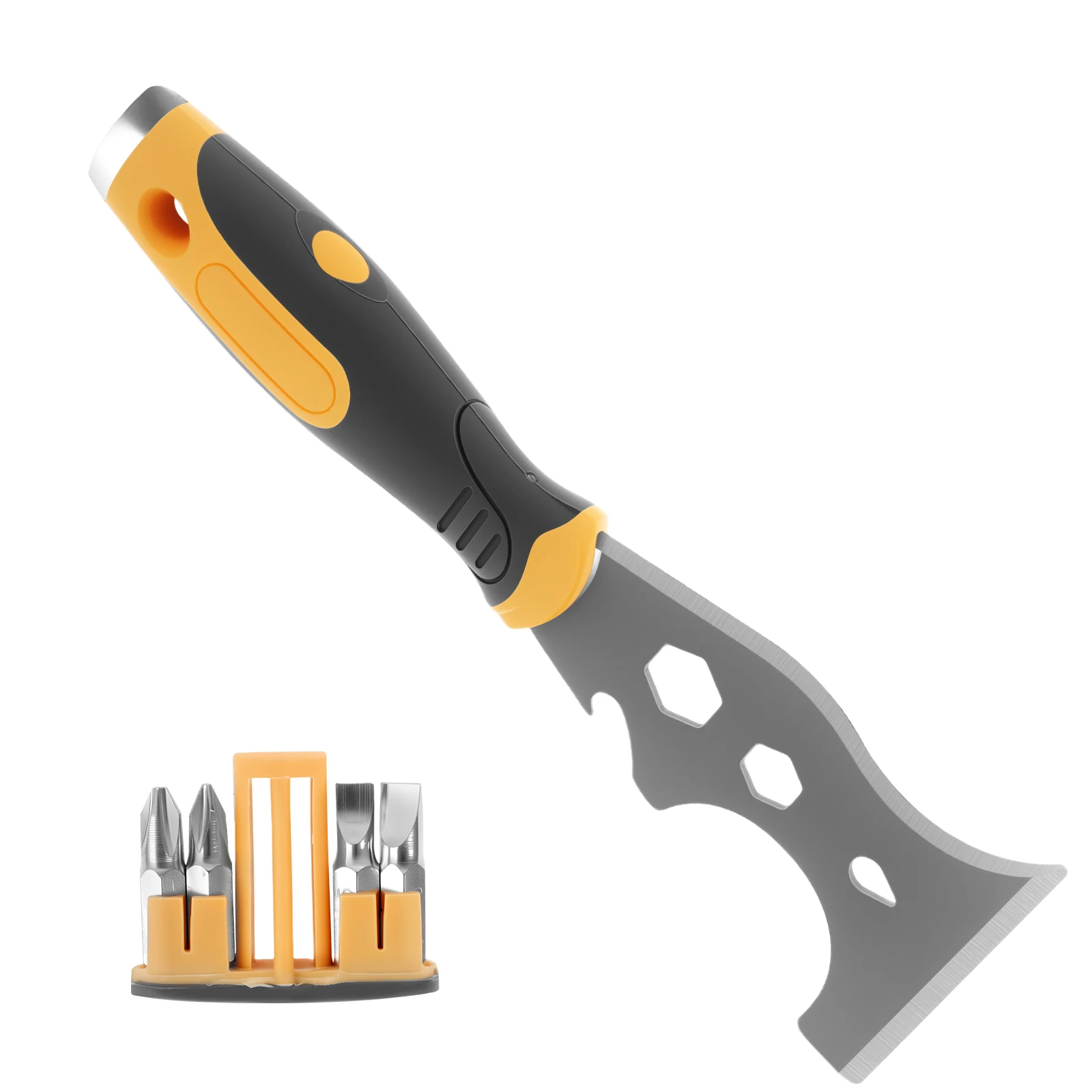 Paint Scraper 16 in 1 Painters Tool Putty knife Drywall Paint Multi-Painter knife Hammer End, Screw Bits Inside for Wood, Paint