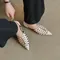 2025 Summer Party Sandals Women Genuine Leather Office Lady Fashion Simple Low-heel Shoes Woman Sandals Prom Pumps Women Shoes