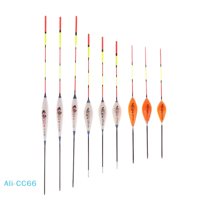 【M】3 Stück mittellanger Schwimmer, Fischschwimmer, hohe Empfindlichkeit, kurzer Schwimmer, hohe Empfindlichkeit, Karausche, Schwimmer, weiße Kunststoffe Image