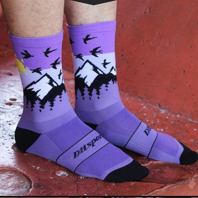 Socks Cycling Socks Bike Socks Sports Socks Athletic Socks Camping / Hiking Hiking Outdoor Exercise Bike / Cycling High Elasticity Comfortable Breathable 1 Pair Animal Nature Landscapes Letter