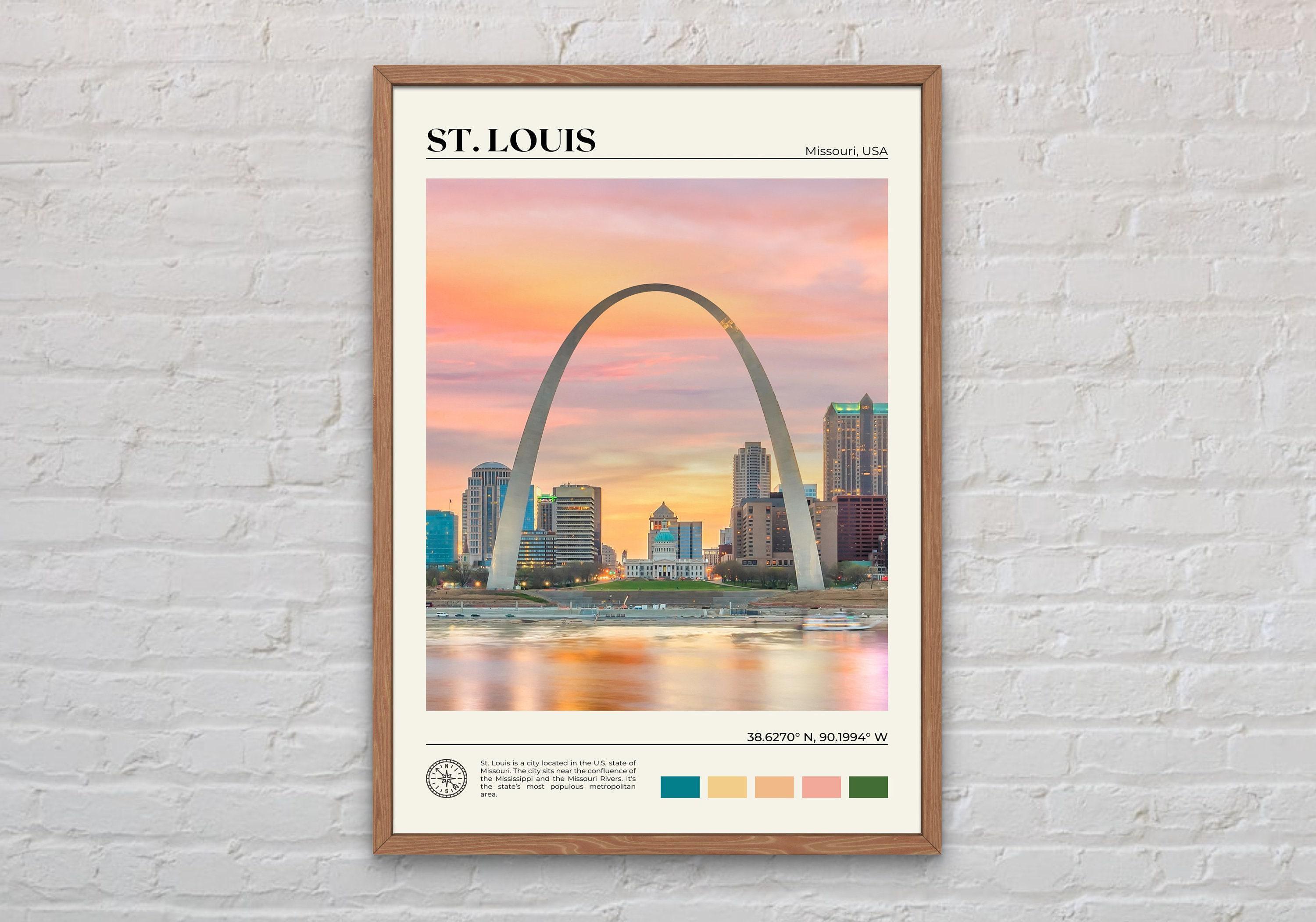 Foto reale, stampa di St. Louis, arte murale di St. Louis, poster di St. Louis, foto di St. Louis, stampa di poster di St. Louis, decorazione murale d