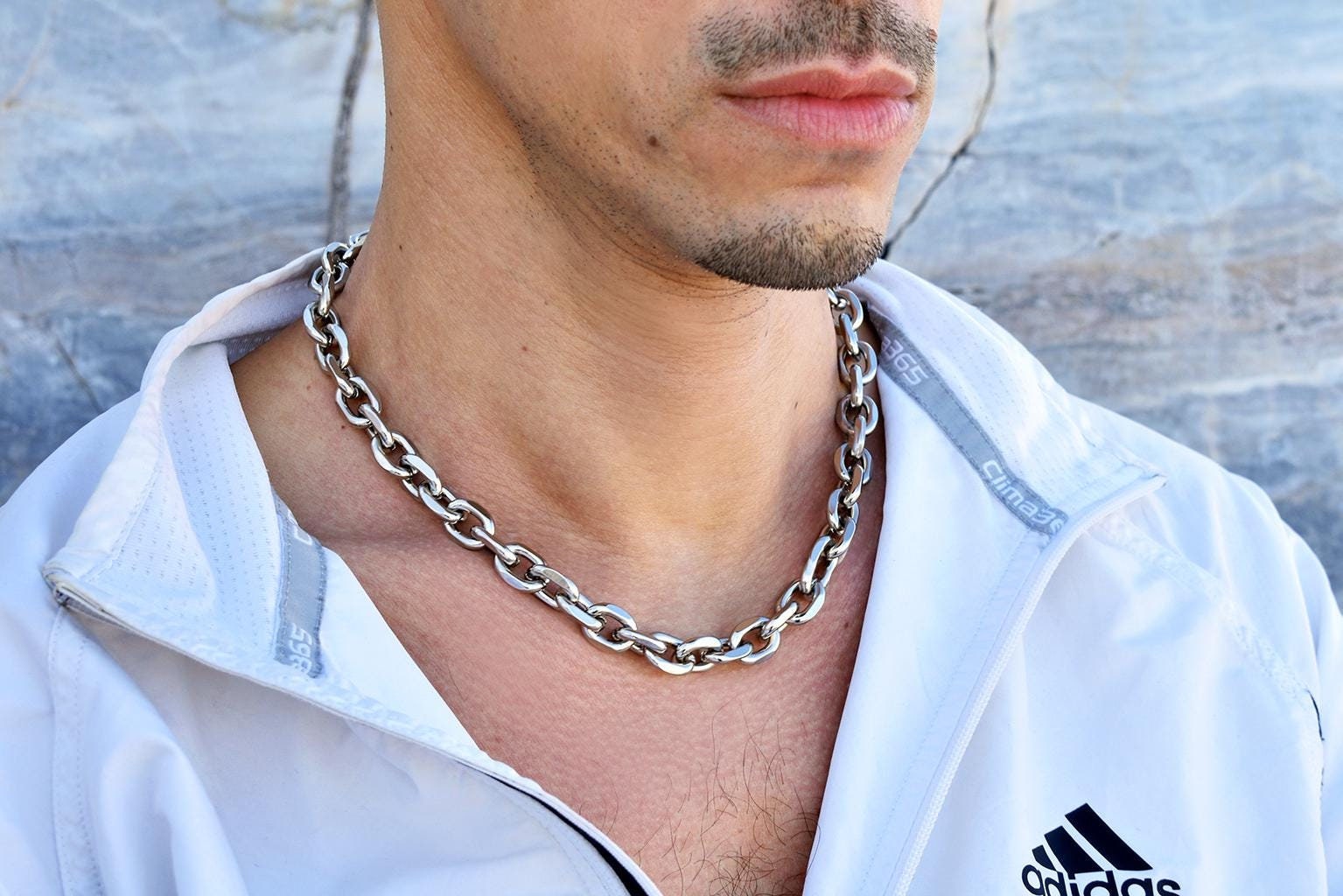 Collana a catena, Collana da uomo, Collana a catena da donna, Collana a catena in acciaio inossidabile, Collana in argento, Collana da uomo