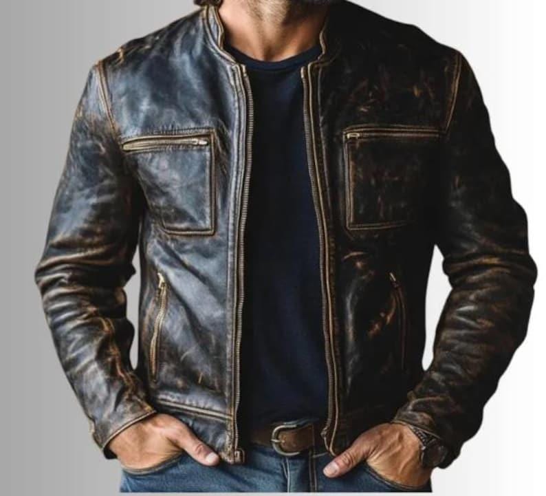 Giacca in pelle da uomo, giacca in pelle slim fit, giacca in pelle da motociclista, giacca in pelle bomber, giacca da festa, giacca in vera pelle per