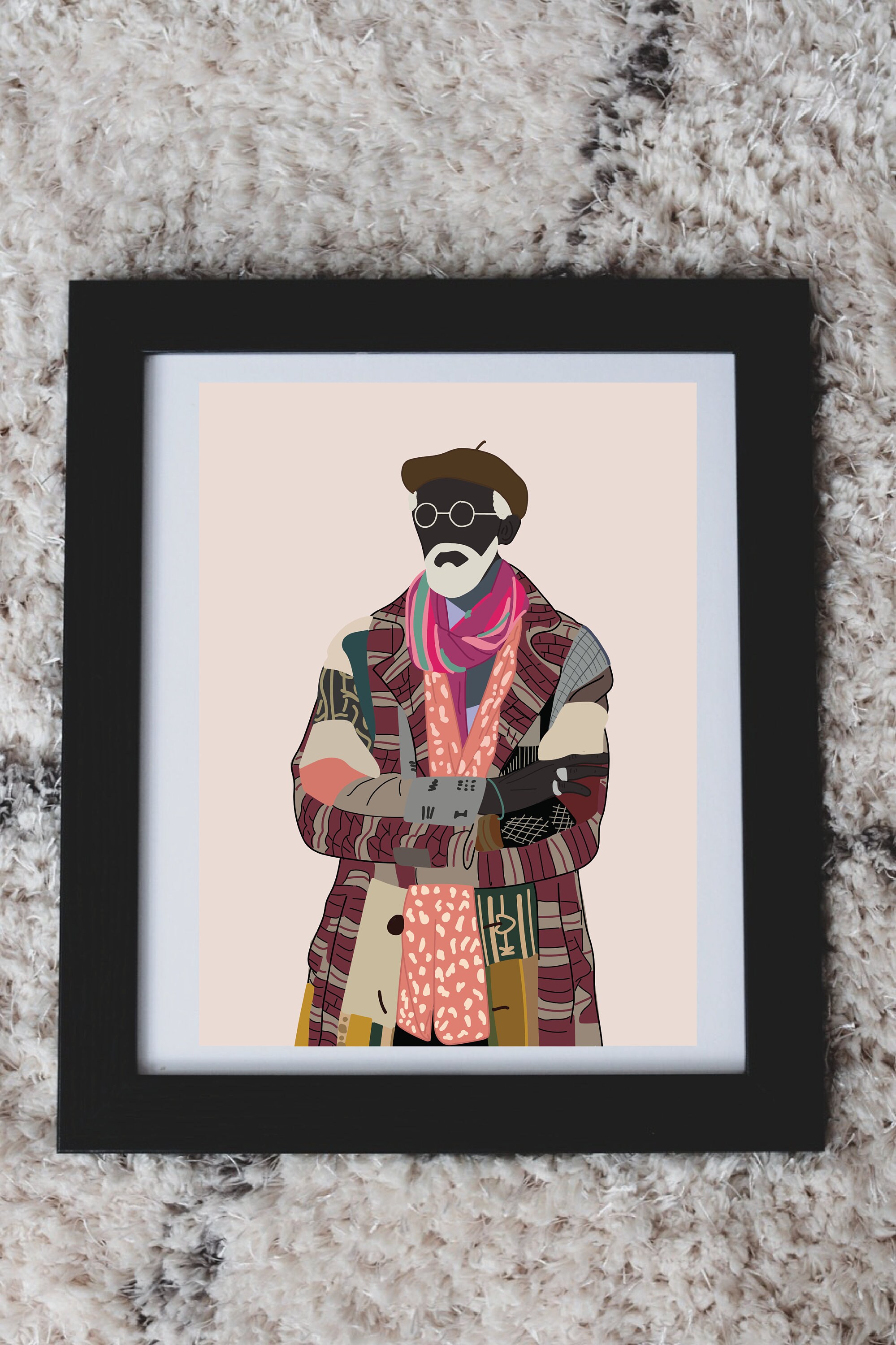 DIGITAL Black Man Art Print, Black Wall Decor, Poster afroamericano, Black Boy Frame, Man Wall Decor, Modern Black Man, Abstract Man