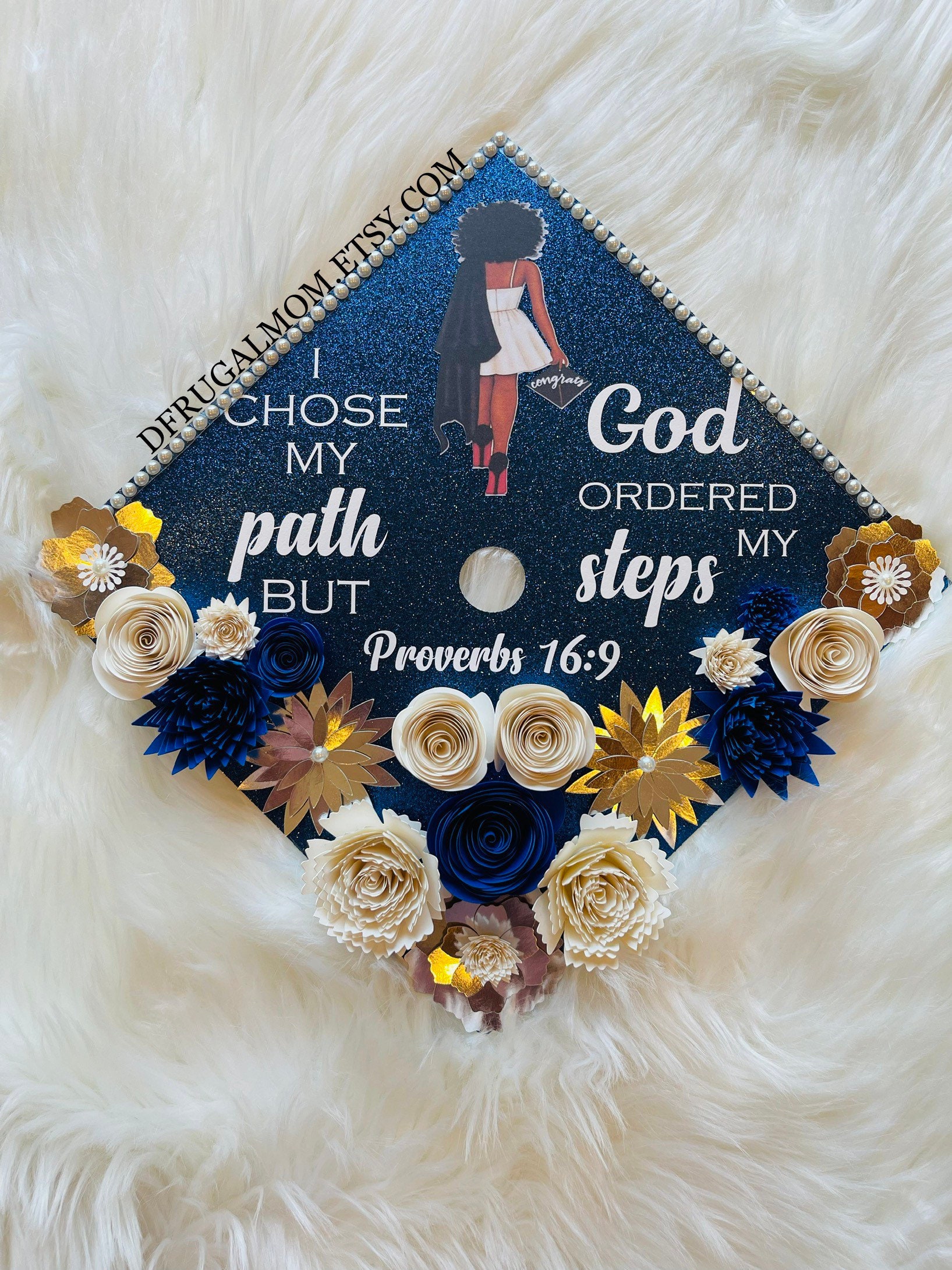Decorazione per cappello di laurea / Cappello di laurea / Cappello / Cappello di laurea per infermieri / Cappello di laurea con fiori / Cappello di la