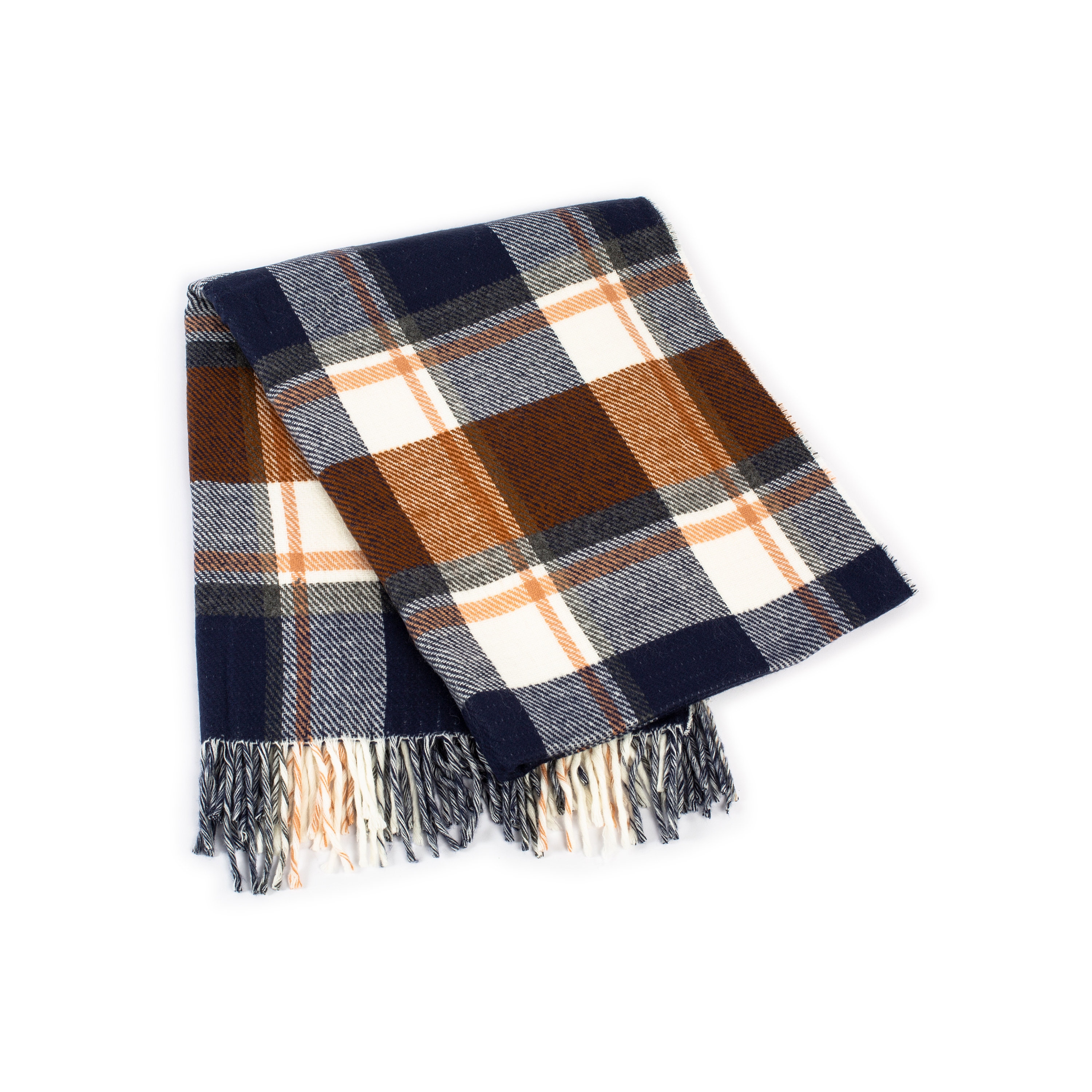 Sciarpa da donna oversize invernale scozzese marrone blu scuro, scialle invernale, sciarpa coperta double face da donna, scialle pashmina caldo invern