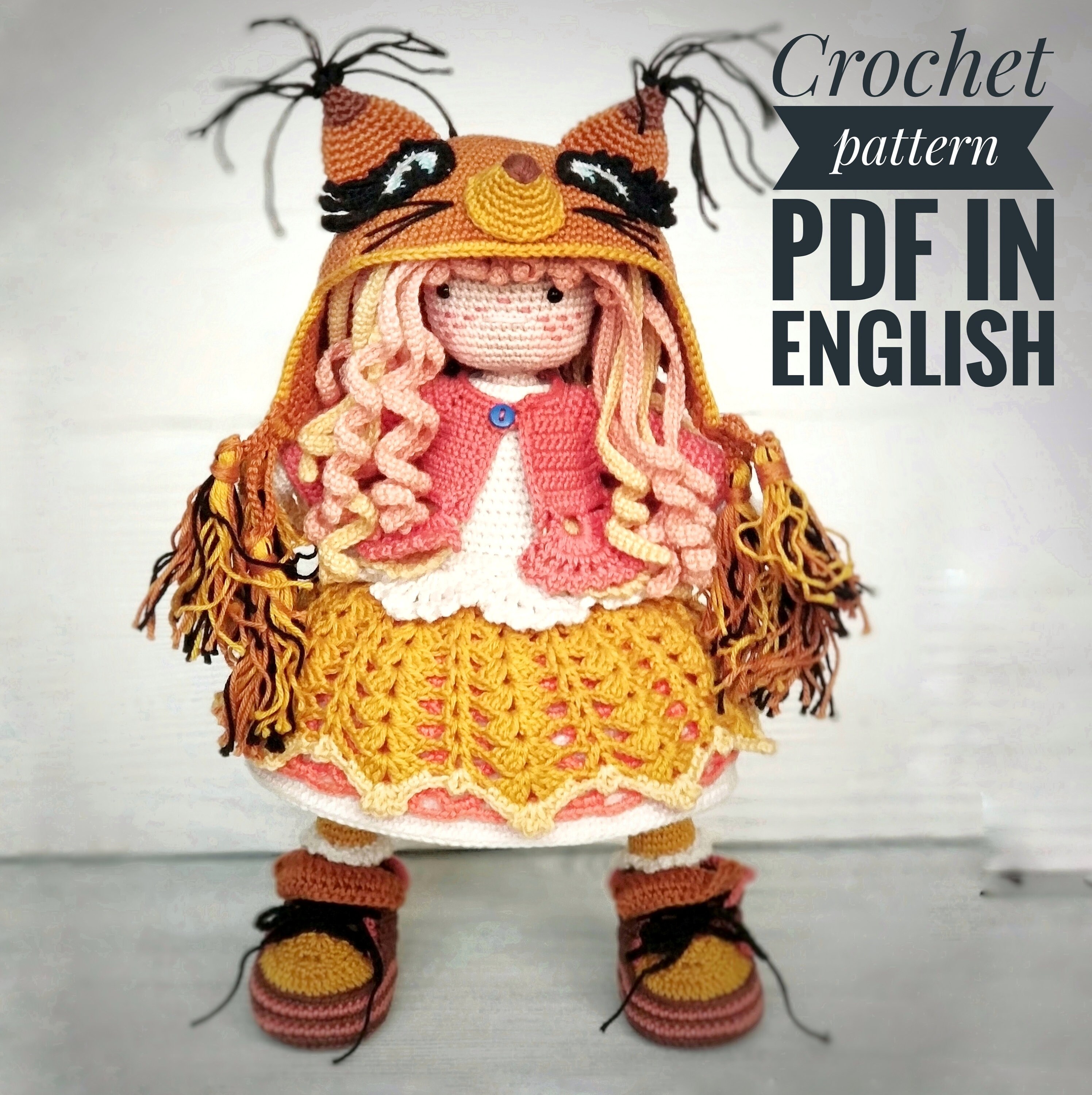 Schemi amigurumi bambola all'uncinetto per Amelia, schema bambola all'uncinetto amigurumi, schema bambola all'uncinetto, schema uncinetto amigurumi