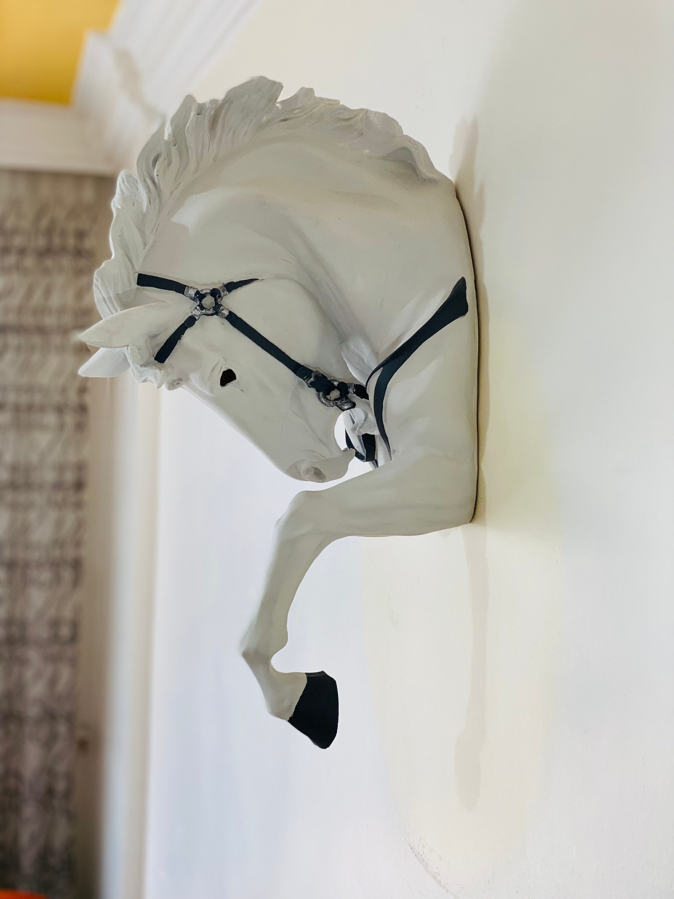 Scultura da parete a forma di testa di cavallo, grande decorazione da parete a forma di testa di cavallo, scultura di cavallo, decorazione da parete a