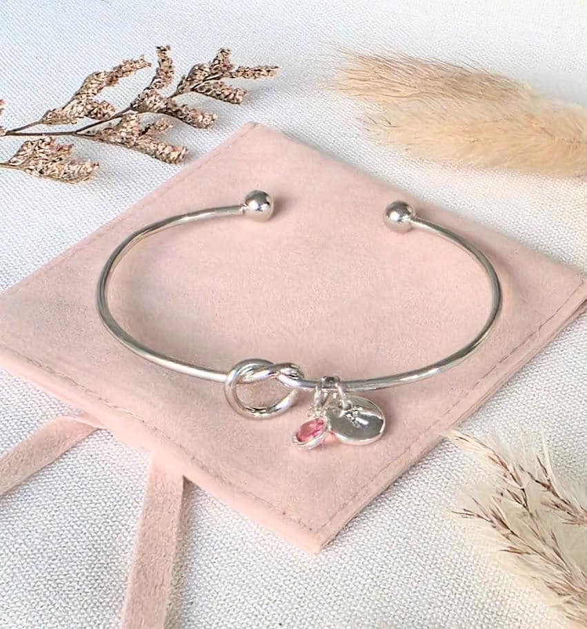 Bracciale con nodo d'argento Damigella d'onore Regalo personalizzato Proposta di matrimonio Damigella d'onore Regalo per damigelle d'onore Bracciale p