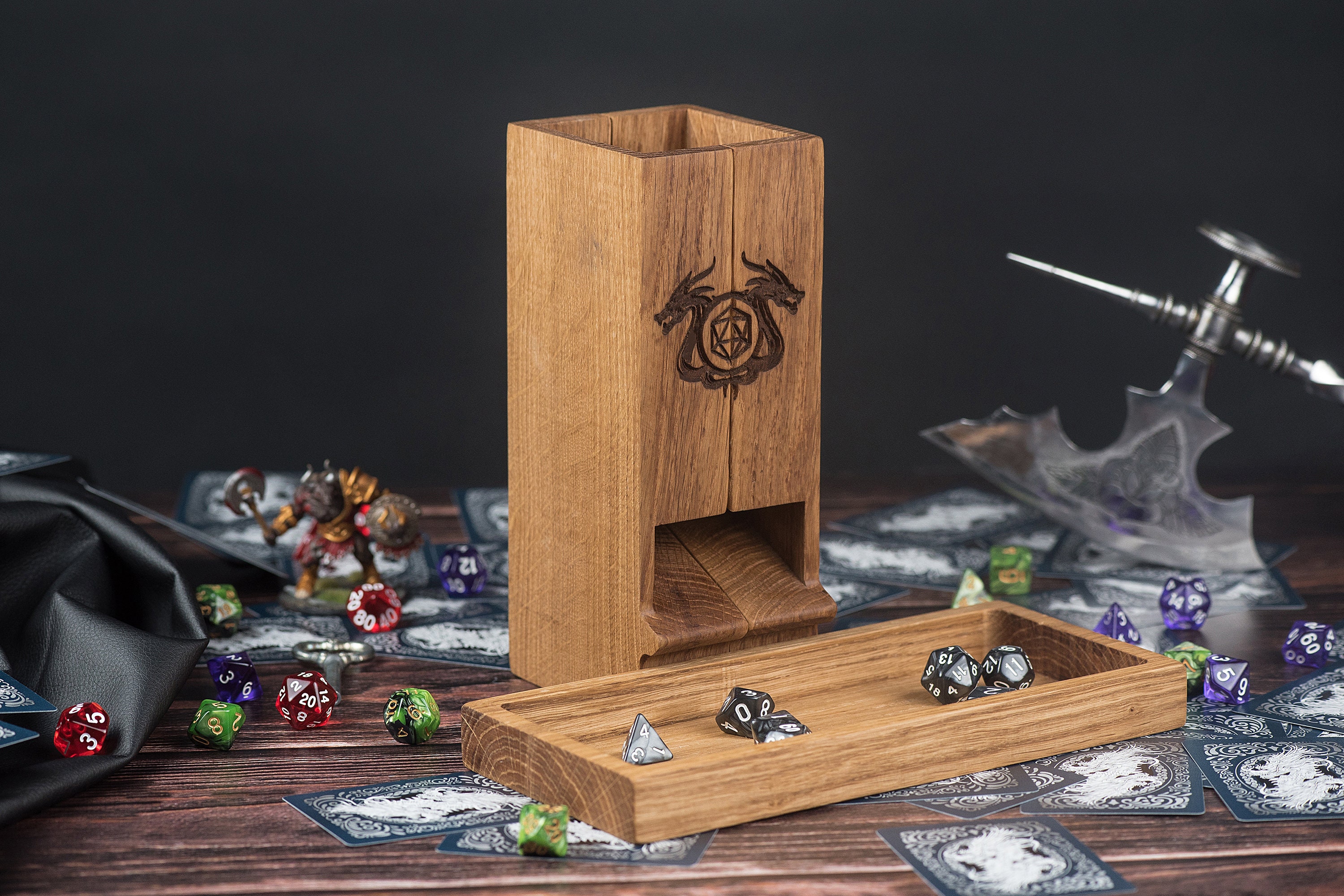 Torre dei dadi e vassoio dei dadi/Scatola Dungeons and Dragons/Vassoio della torre dei dadi magnetica/DnD/Torre dei dadi DnD