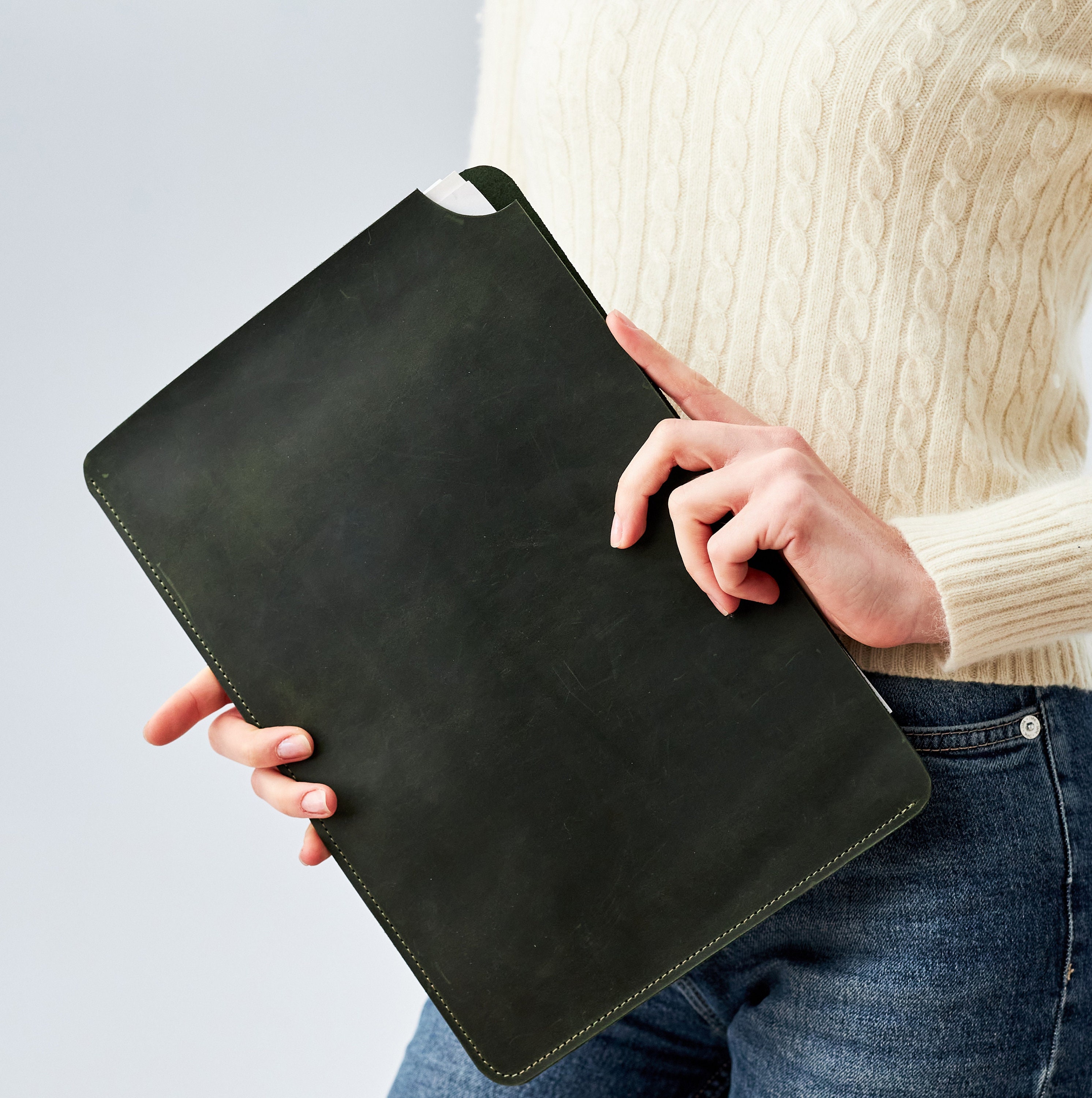 Cartella fatta a mano, Cartella da ufficio, Cartella in pelle da donna, Cartella incisa, Cartella personalizzata, Cartella in pelle A4, Cartella con m