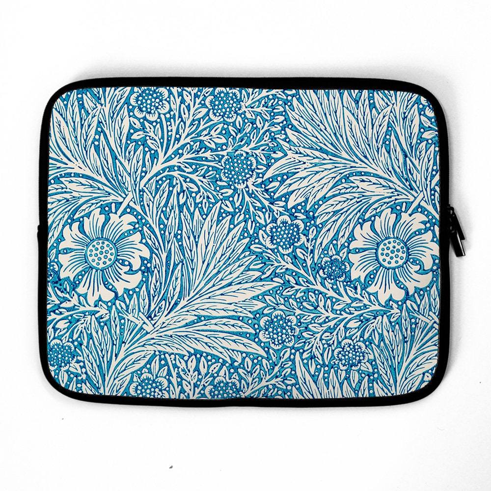 "Custodia per laptop William Morris con motivo blu, custodia per laptop, borsa per laptop, adatta a TUTTI i laptop da 13\" 14\" 15\" 16\" 17\""