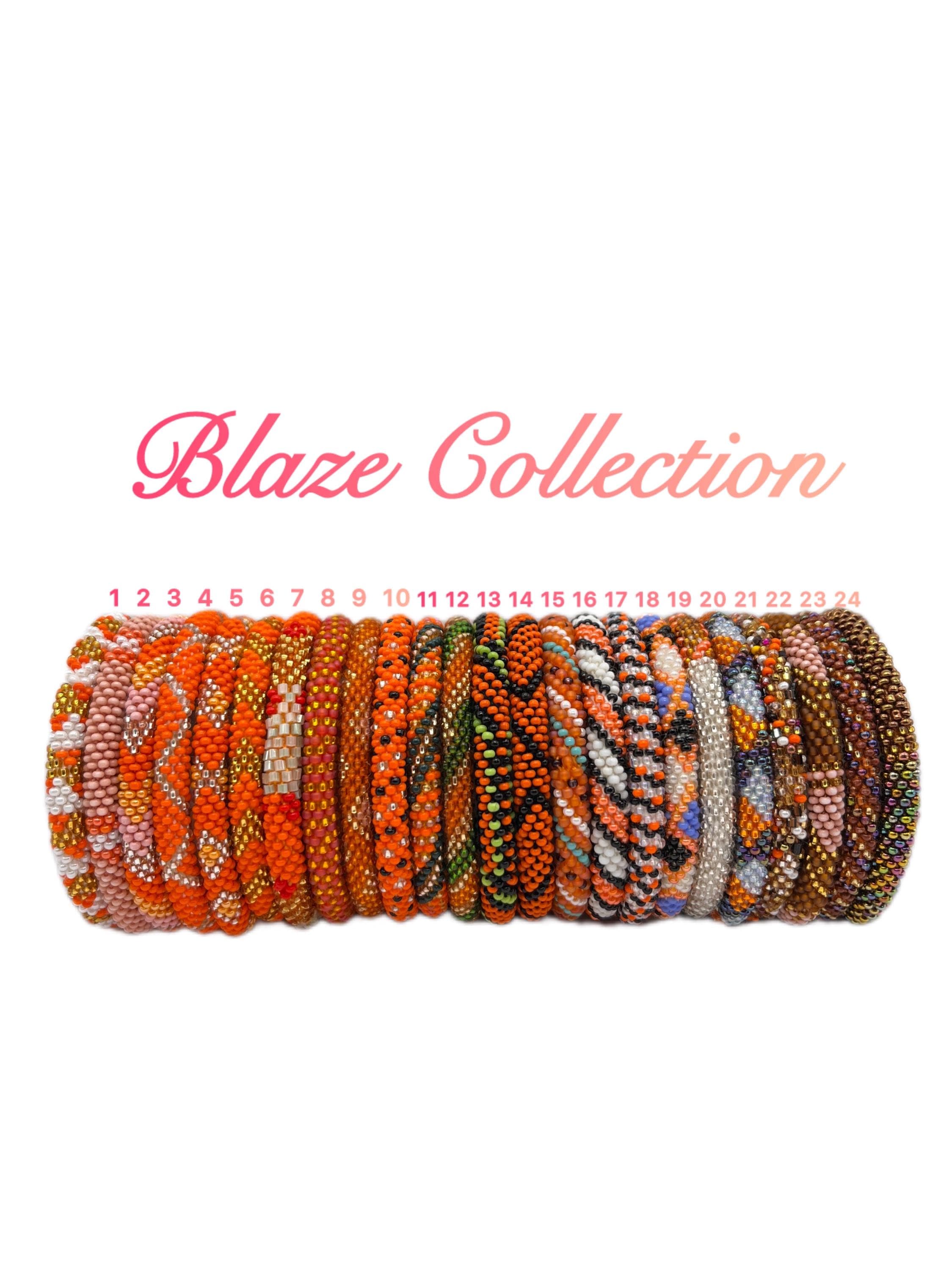 Braccialetto con perline / Braccialetto unisex impilabile / Braccialetto con perline all'uncinetto / Braccialetto arrotolato / Braccialetti viola / Br