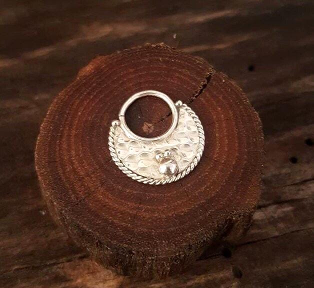Piercing al setto nasale, anello in argento per il setto nasale, setto nasale tribale, setto nasale grande, setto nasale etnico, setto nasale hipster,