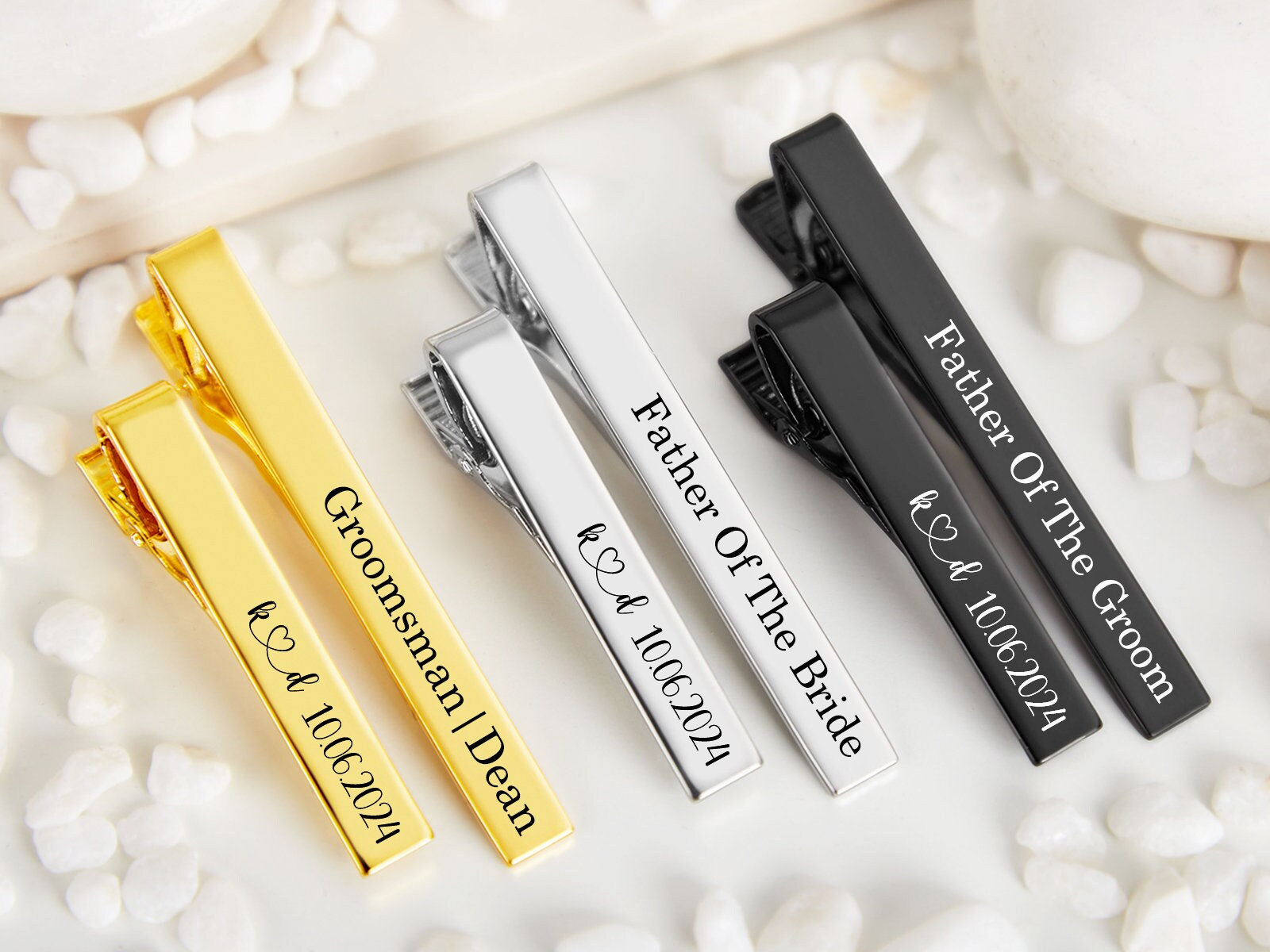 Fermacravatta personalizzato con nome, fermacravatta personalizzato, fermacravatta per sposo, fermacravatta con iniziale, fermacravatta per matrimonio