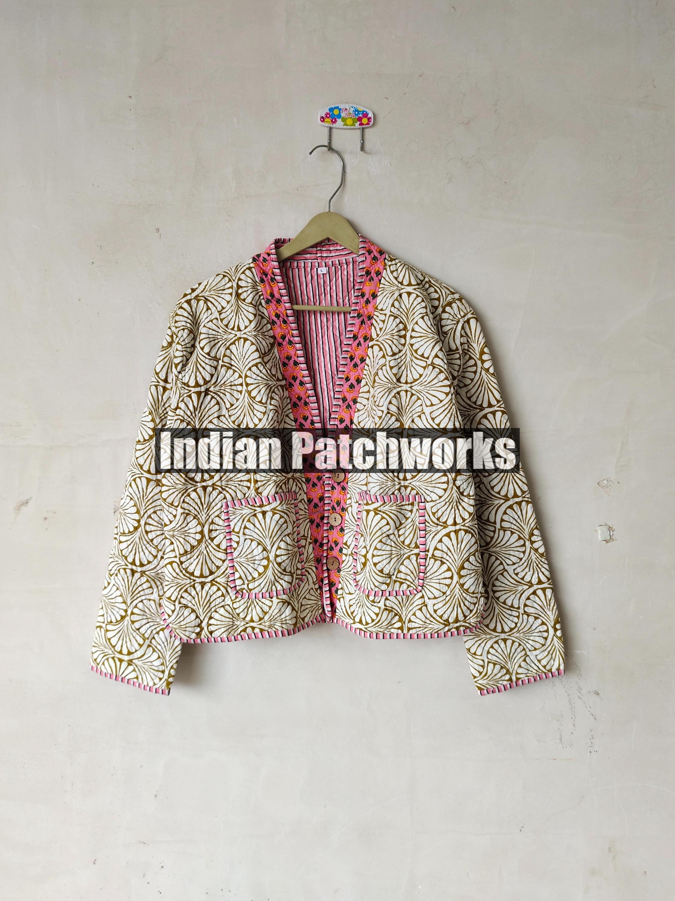 Giacca invernale Giacca di cotone Giacca trapuntata Giacca patchwork Giacca in lenzuolo di cotone Giacca di cotone da donna Giacca reversibile Giacca