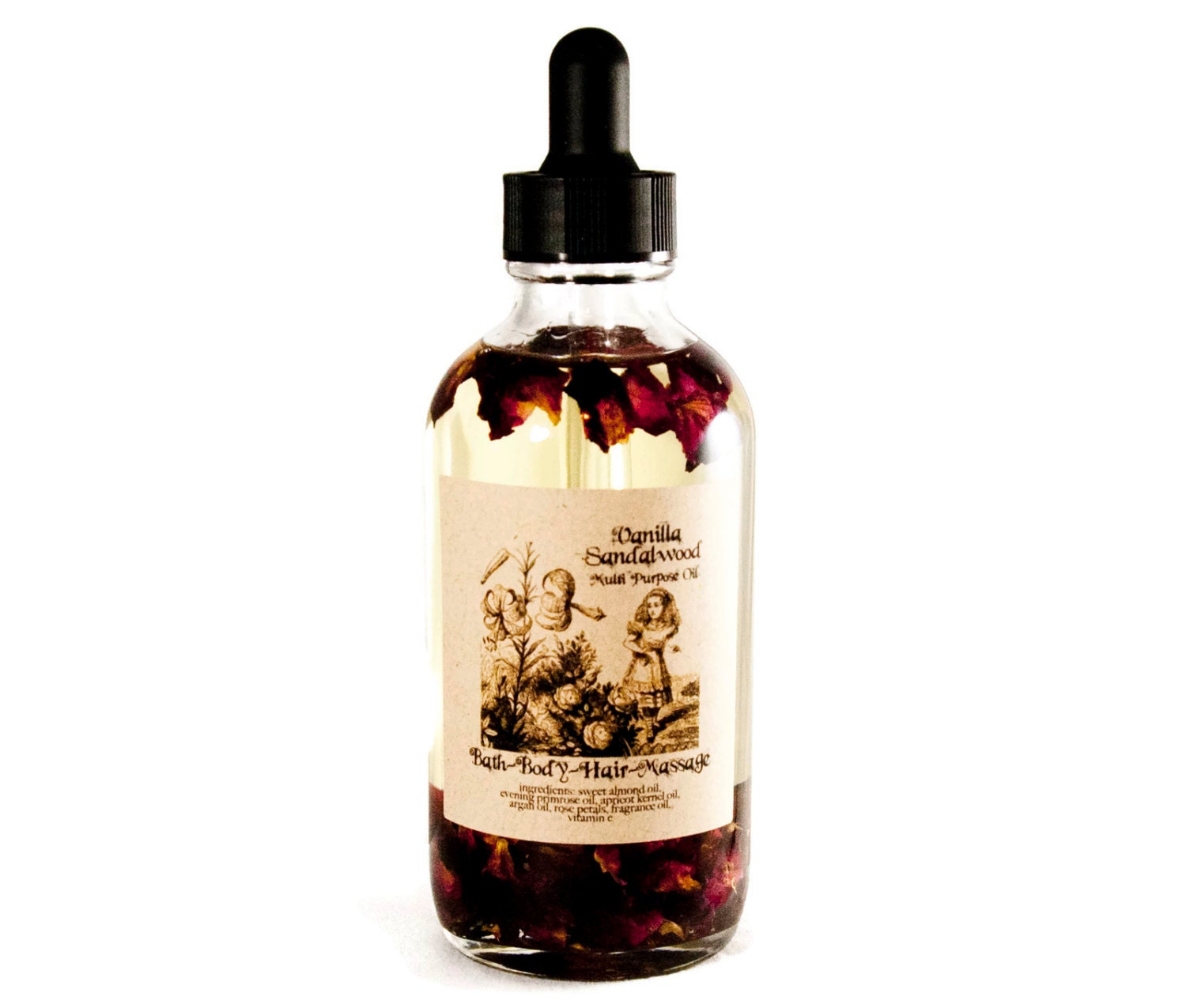 Olio per il corpo, olio multiuso alla vaniglia e sandalo, olio da bagno, olio per massaggi, crema idratante, olio per capelli, regalo per lei, regalo