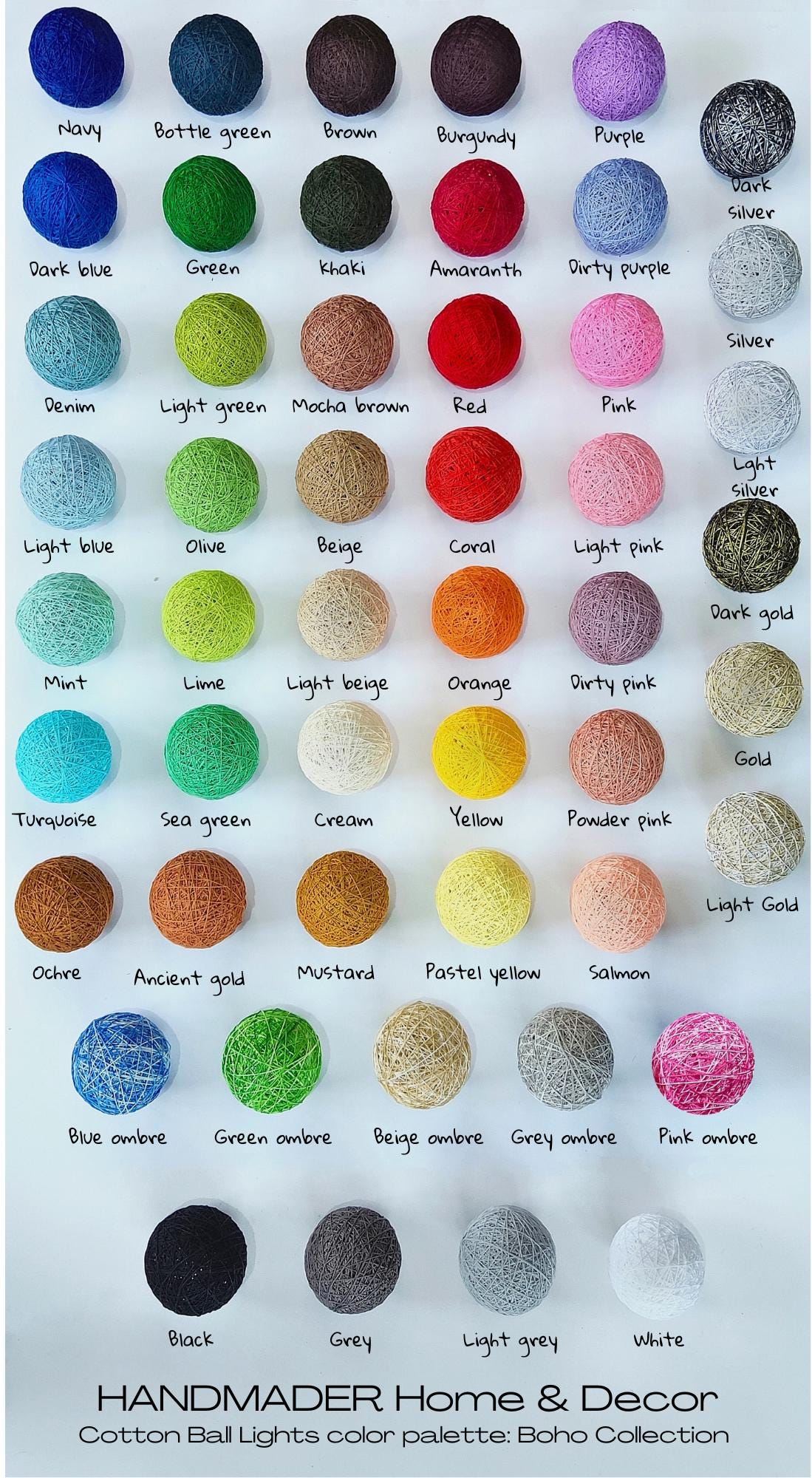 Luci a sfera di cotone 10-50 luci LED fatate, a batteria, ghirlanda luminosa arcobaleno, luce notturna, stringa colorata, luci stringa di luci