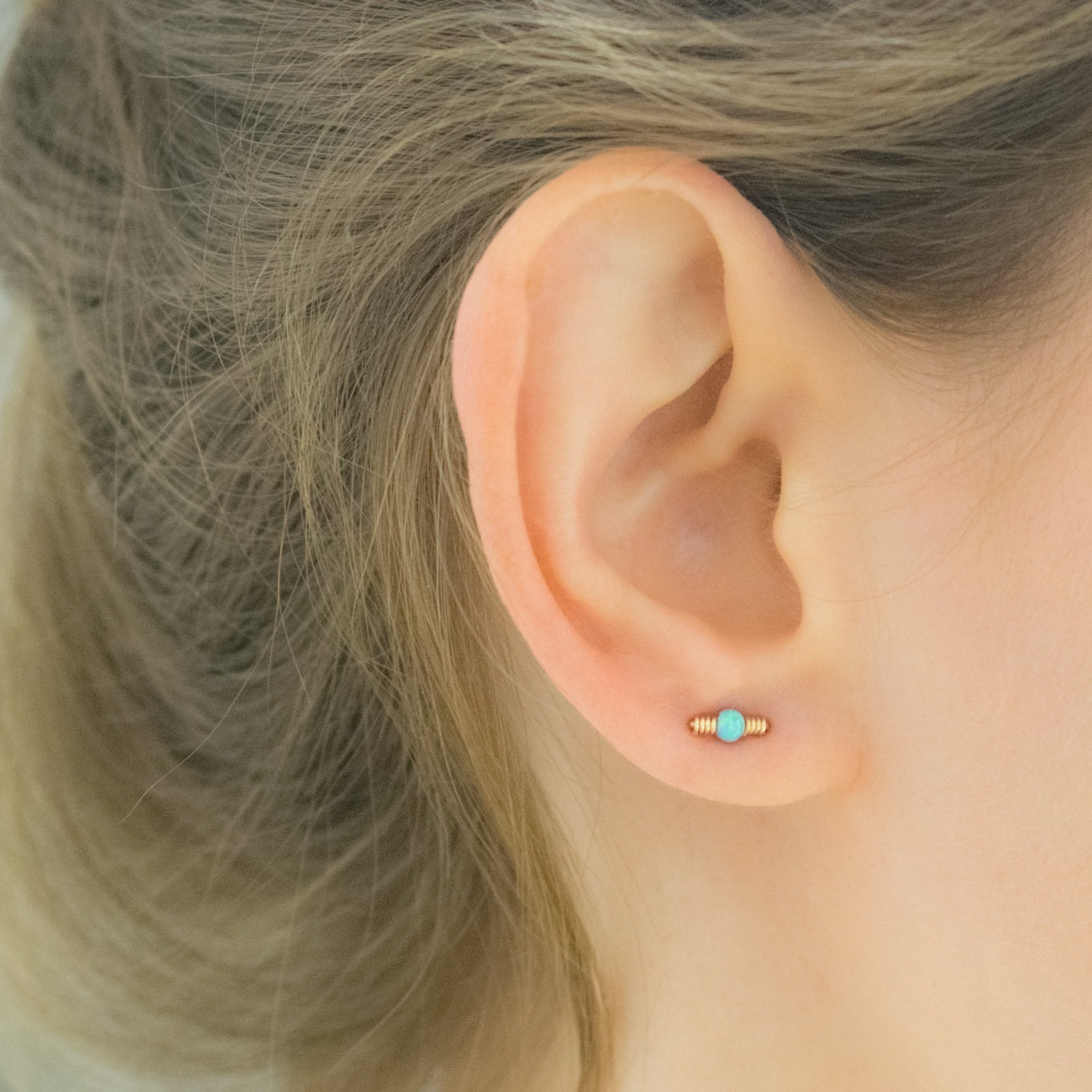 Orecchino a doppio piercing, Gioielli a doppio piercing, Orecchino a doppio perno, Orecchino a doppio perno, Orecchino a due fori, Orecchino a perno i