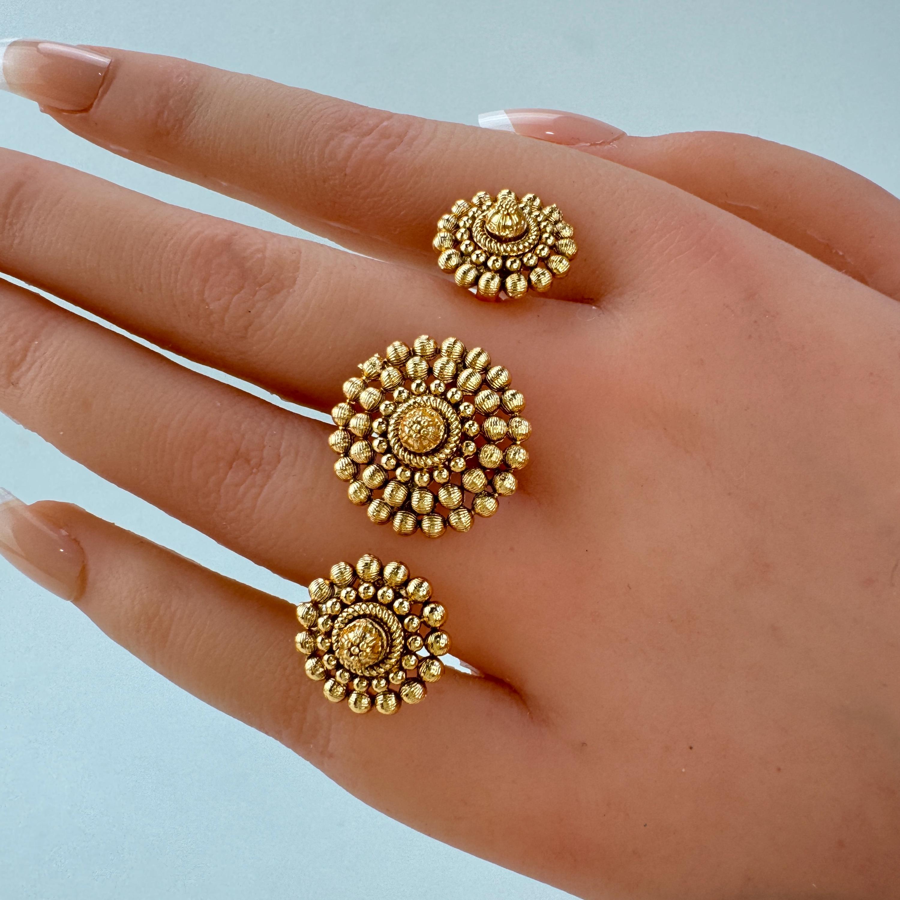Anello doppio da sposa placcato oro/Anello regolabile a due dita/Anello importante, Gioielli indiani/Anello doppio, Anello da cocktail