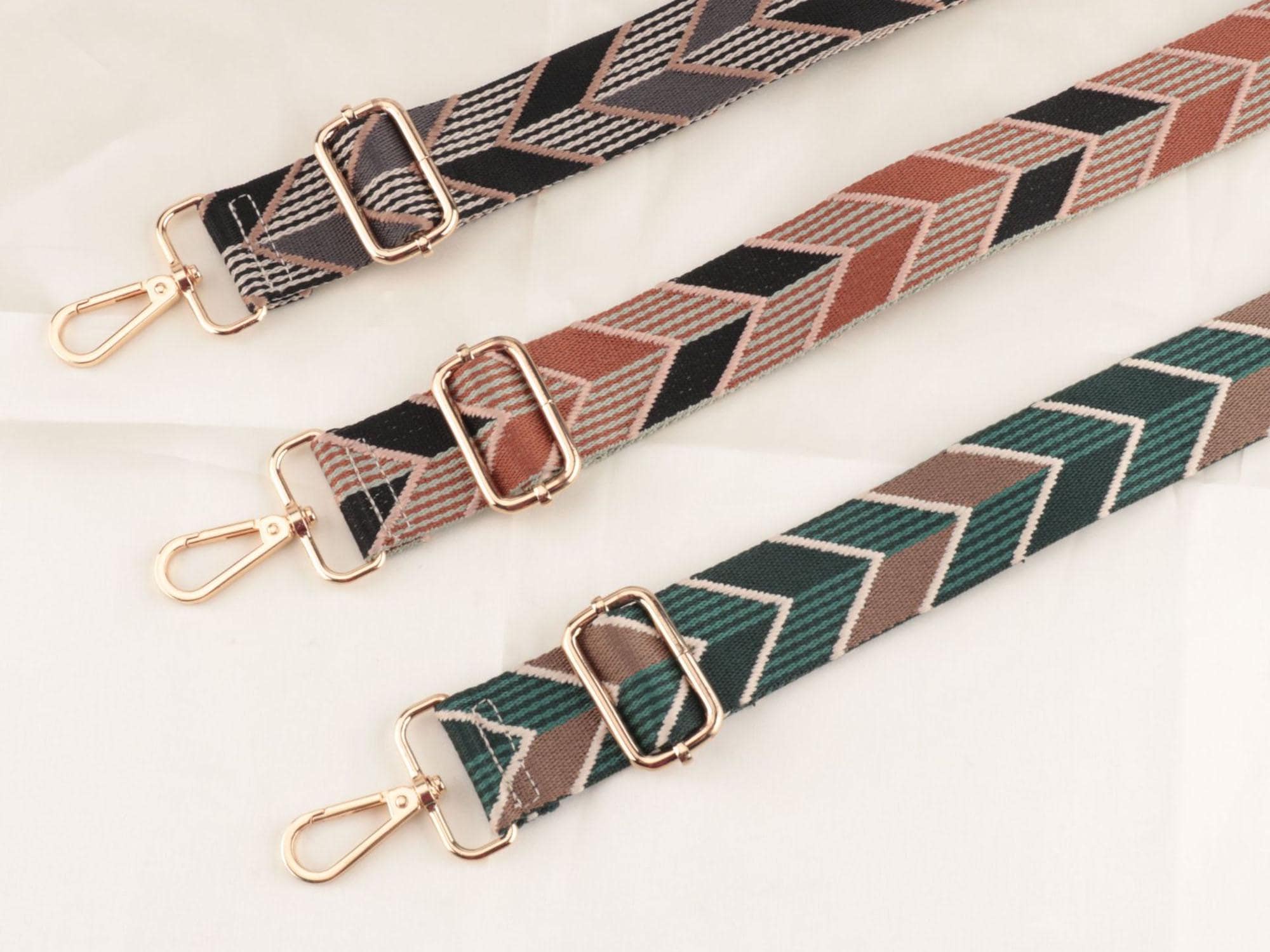 Tracolla ricamata da 3,8 cm, tracolle, tracolle per borsa, tracolla regolabile sostituibile, tracolle eleganti, tracolle per borsa, tracolle geometric