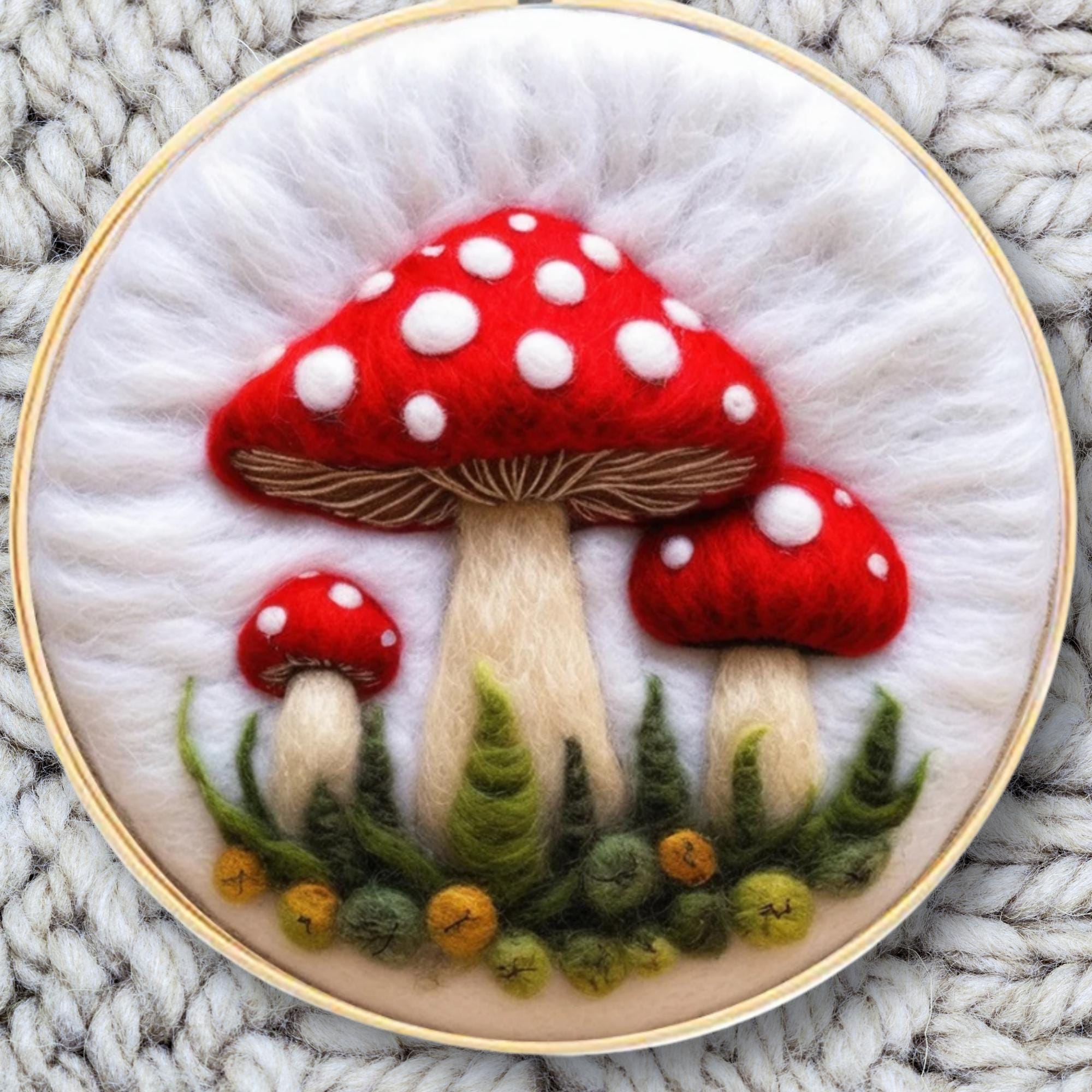 Kit fai da te per infeltrimento ad ago per principianti. Kit creativi per adulti. Regalo di Pasqua: ricamo con ago da punzone. Kit fai da te per princ