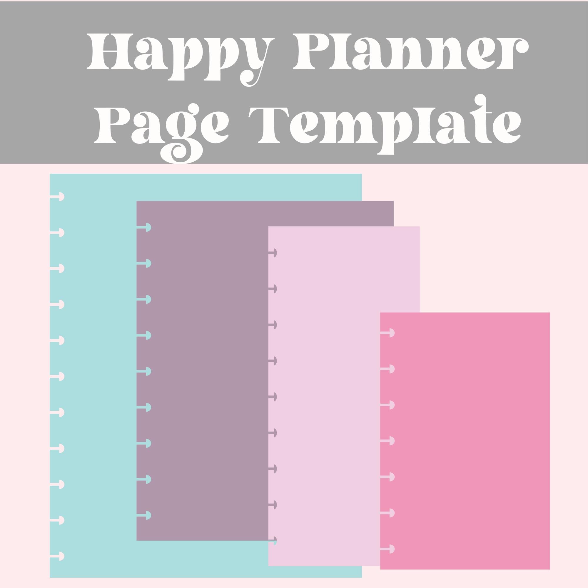 Modello di pagina di inserimento con rilegatura a disco Happy Planner, 4 dimensioni, pagina di inserimento con rilegatura a disco, Happy Planner class