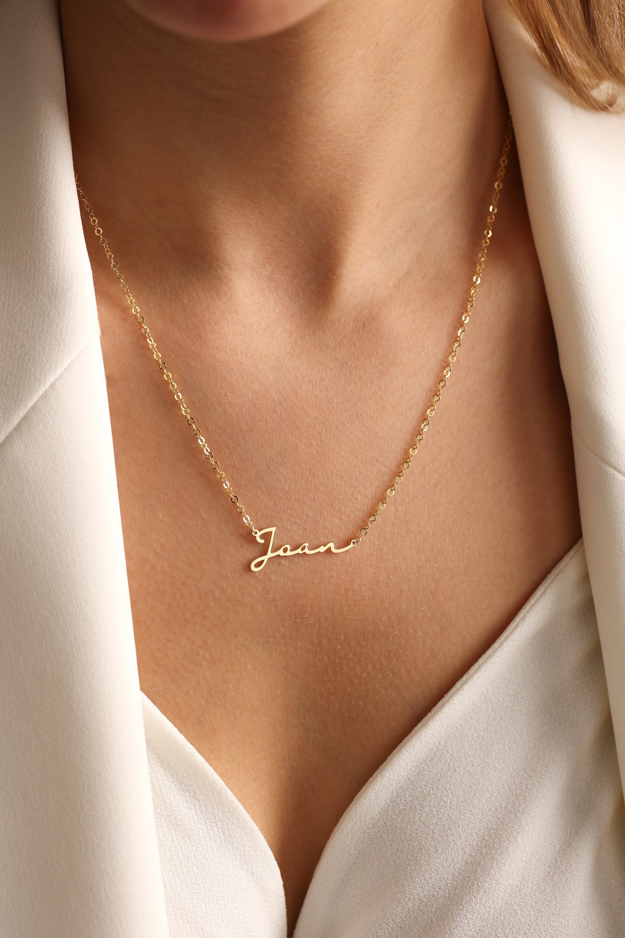 Collana con nome in oro massiccio 14k, collana con nome personalizzato, collana con nome in oro, gioielli personalizzati, regali personalizzati, regal
