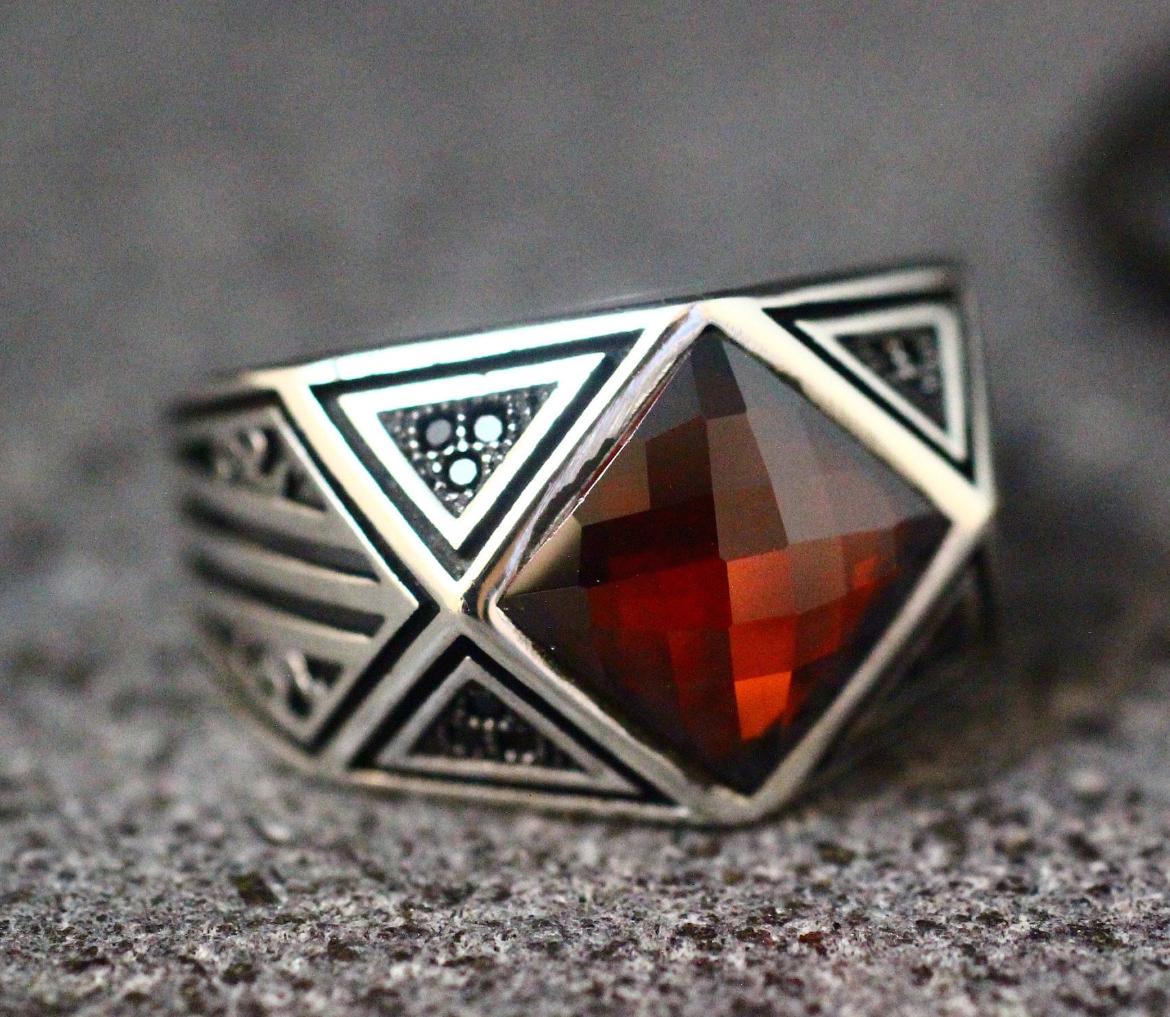 Anello da uomo in argento sterling 925, anello da uomo rubino, anello da uomo d'argento, regalo per lui, anello da uomo in argento ottomano 925, anell