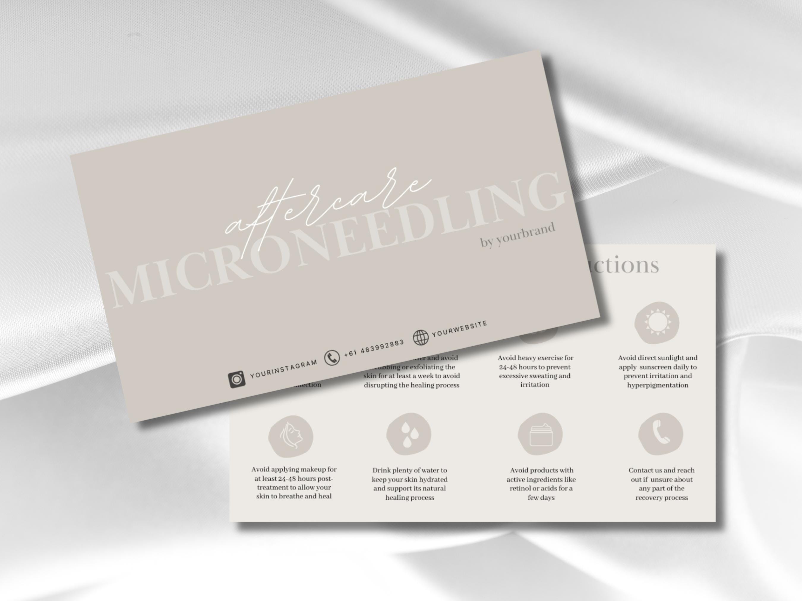 Scheda di post-trattamento con microneedling Scheda di post-trattamento con needling modificabile Istruzioni per la post-trattamento del viso, modello
