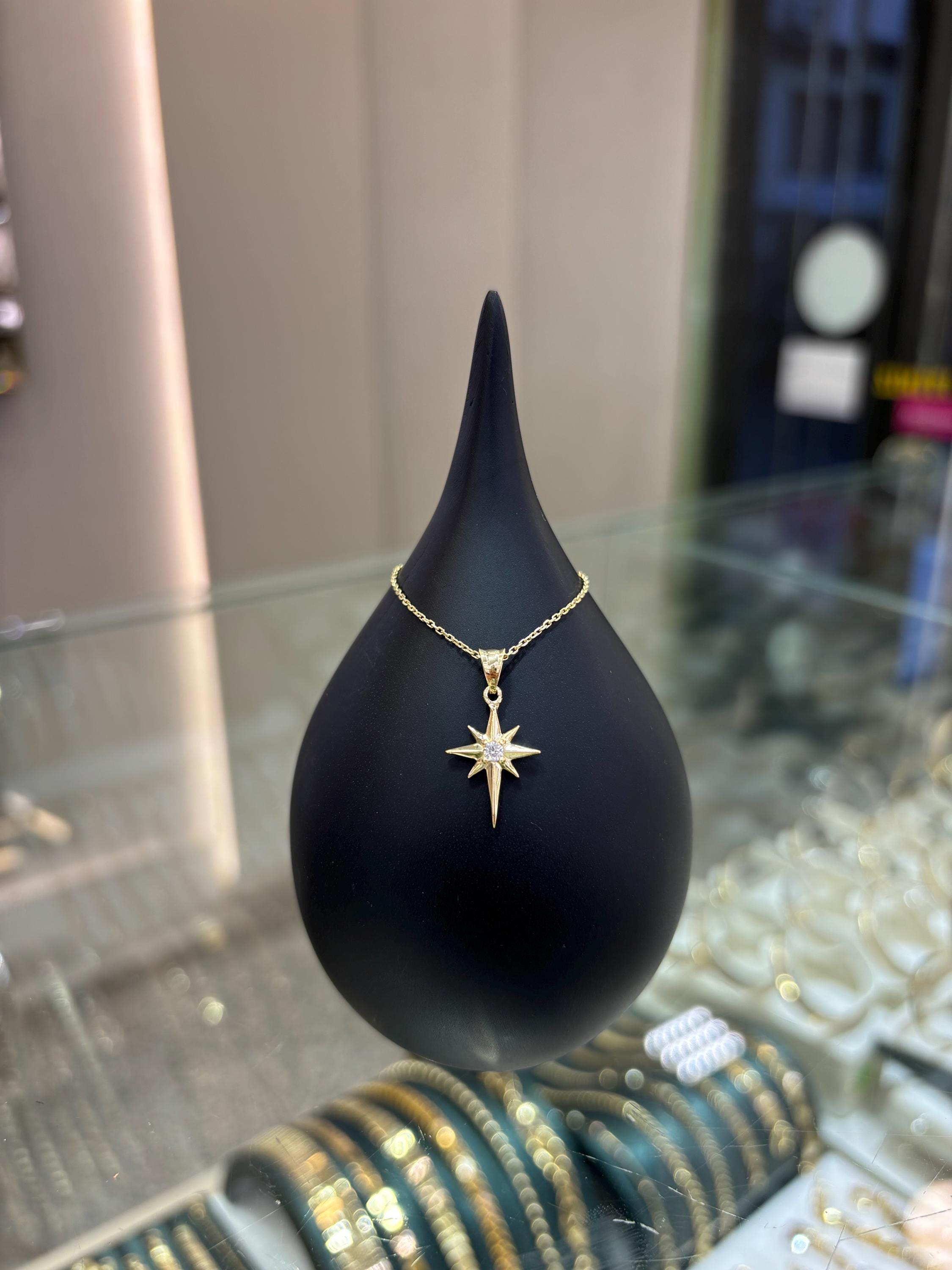 Ciondolo Stella Polare in oro 14k, ciondolo Polaris, collana Stella Polare, regalo per lei, regalo unico, ciondolo Stella Polare, ciondolo in oro 14k,