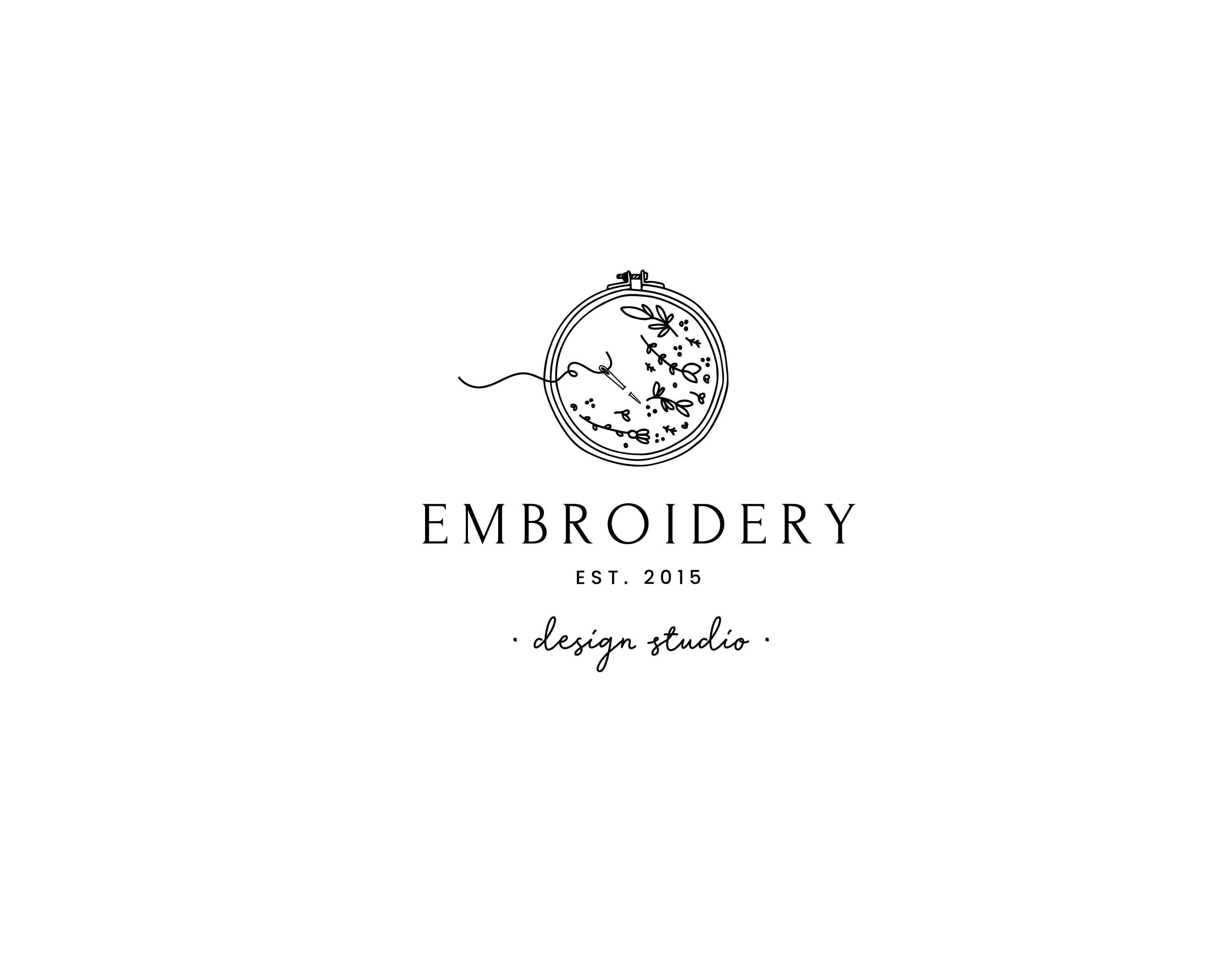 Logo premade, logo di cucito, logo di ricamo, logo artigianale, piccola impresa, macchina da cucire, cerchio da ricamo, logo di cucitura, logo fatto a
