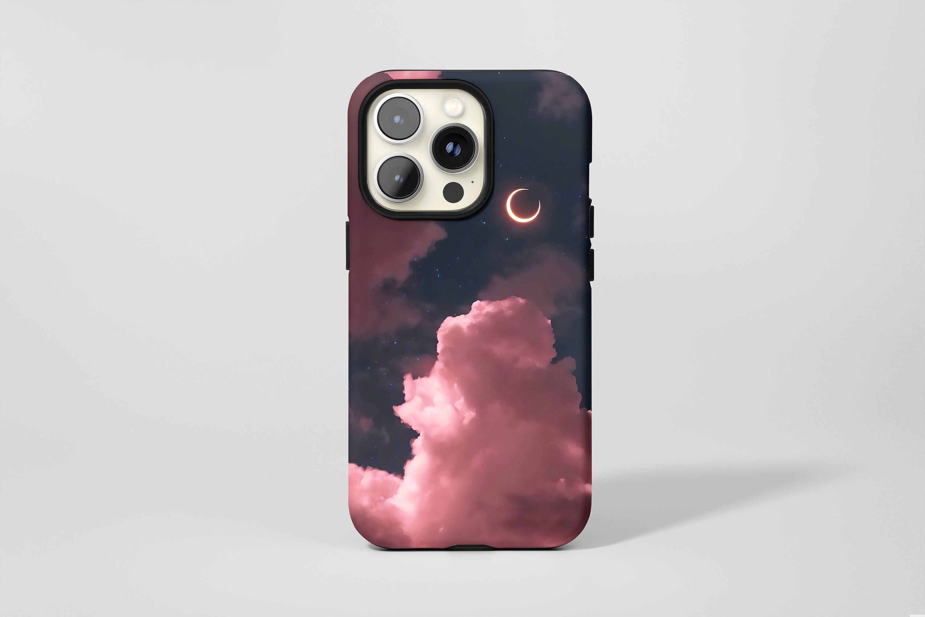 Custodia per telefono Night Moon Clouds, custodia per telefono dal design estetico, per iPhone, Samsung e Google Pixel 15, 14, 13, 12, 11, X, Xr B0019