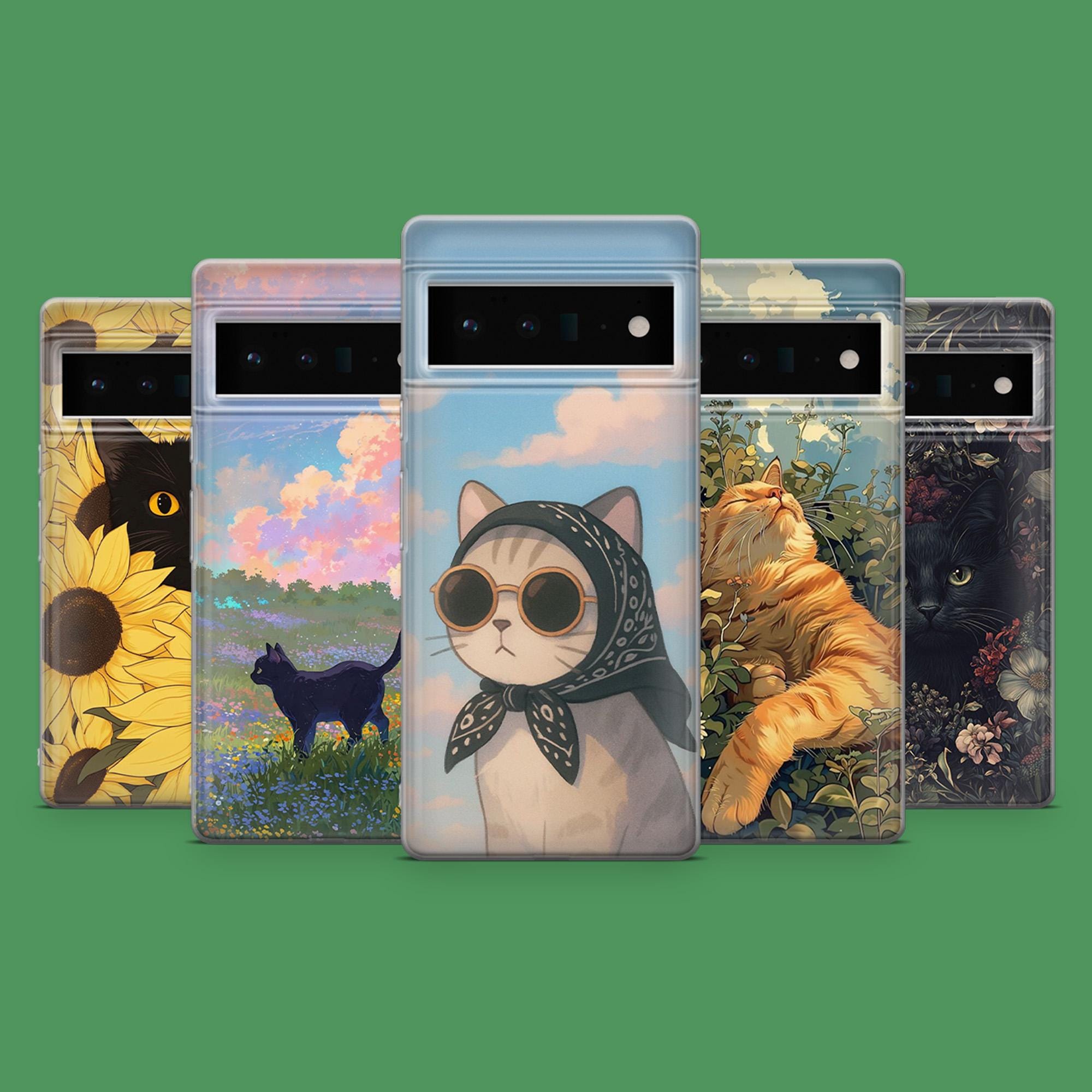 Custodia per telefono Dreamy Cat Flower Kitty per Google Pixel 10, 9A, 9Pro XL, 8A, 8Pro, 7A, 6, Samsung S25, S23Ultra, A56, A15, iPhone 17, 16E