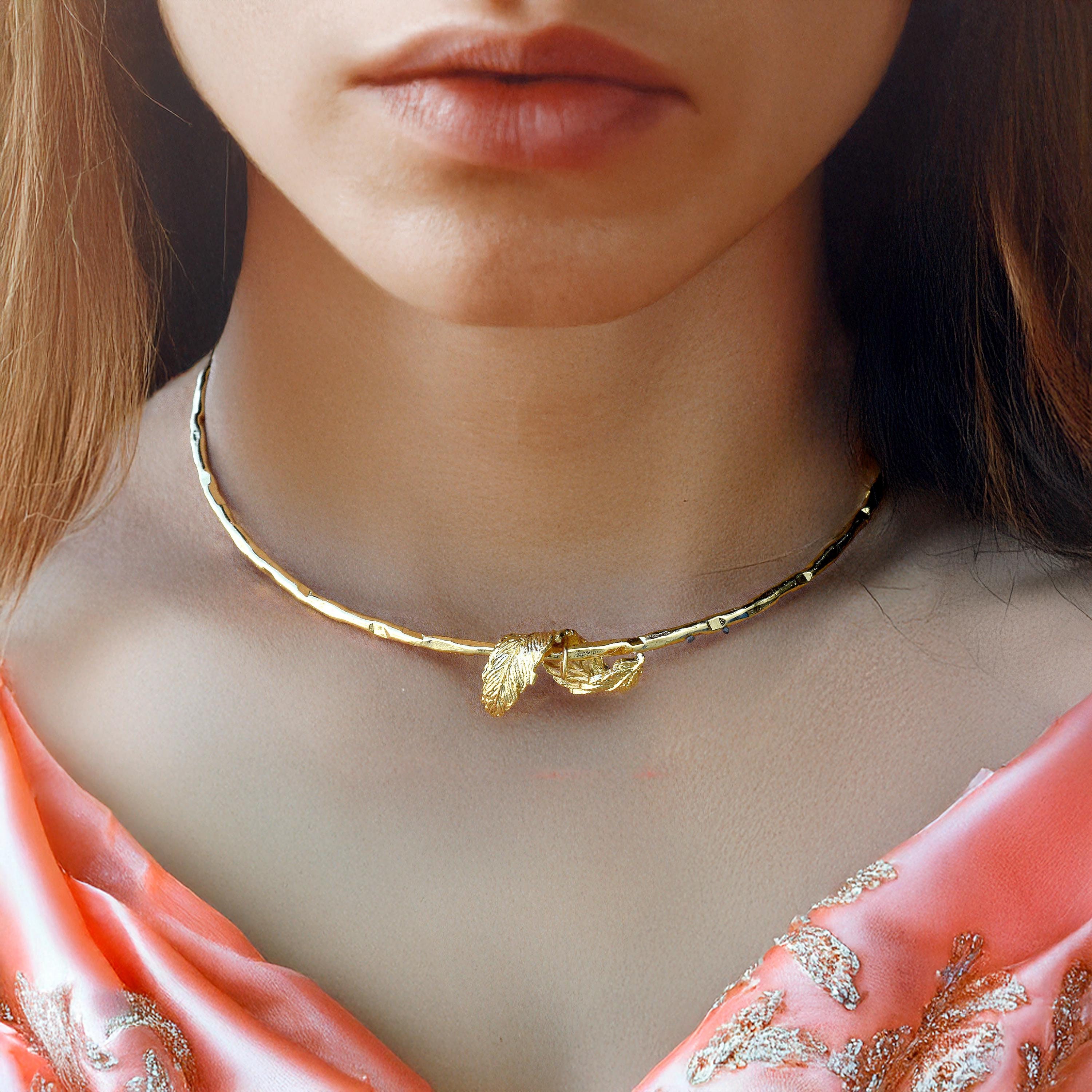 Collana a polsino Boho \ Collana a corda \ Collana a polsino \ Collana a collare \ Collana in metallo \ Collana girocollo \ Collana da donna