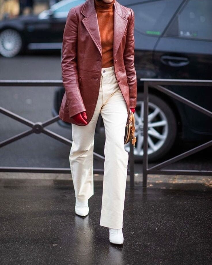 Blazer in pelle personalizzato, Blazer in pelle da donna, Blazer in pelle da donna, Blazer in pelle bordeaux, Blazer in pelle attillato da donna, Blaz