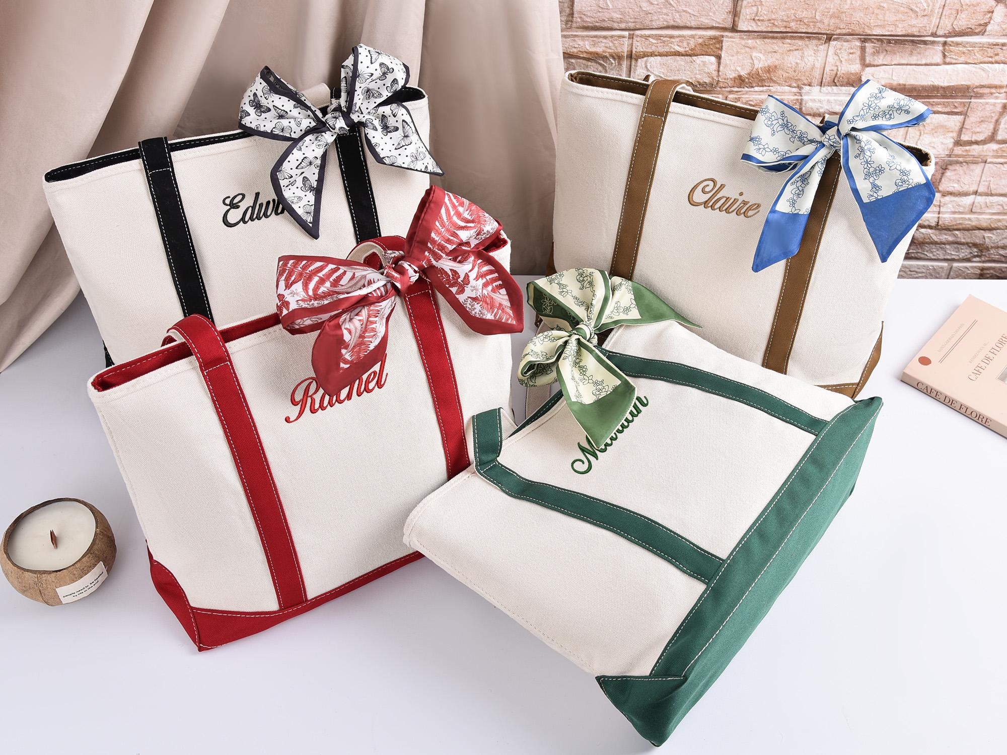 Borsa tote personalizzata, borsa tote in tela ricamata, borsa tote con testo personalizzato, borsa regalo per damigelle d'onore, borsa tote con nome,