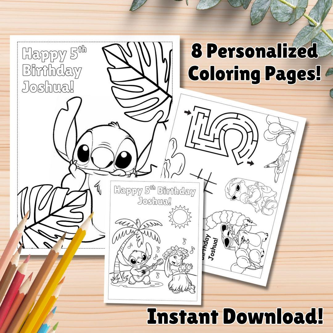 Disegni da colorare di Lilo e Stitch, bomboniere di Lilo e Stitch, compleanno di Stitch, bomboniera, libro da colorare di Lilo e Stitch, attività di S