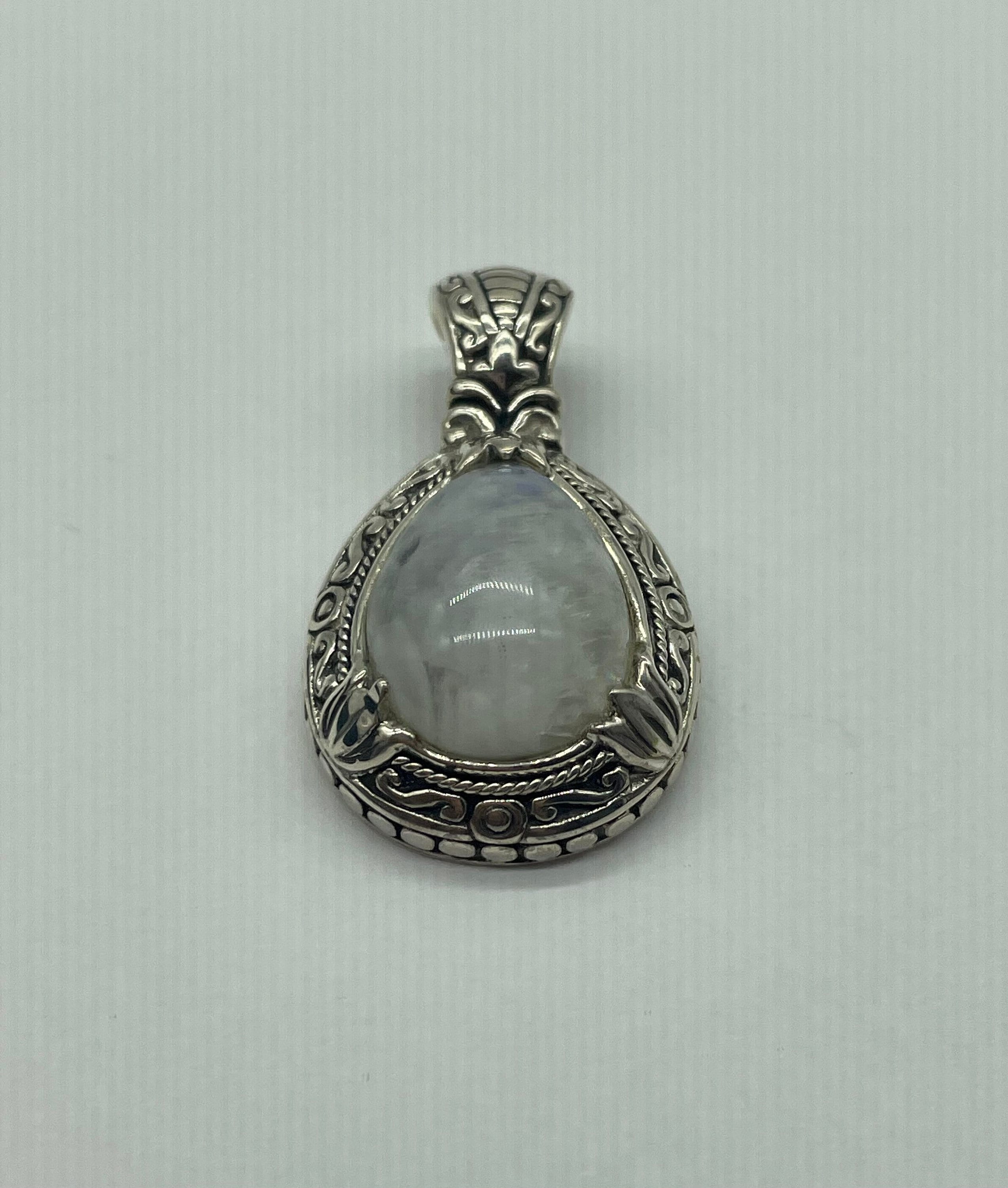 Ciondolo in argento sterling 925, ciondolo in argento 925, ciondolo in argento sterling, ciondolo di Bali, ciondolo in pietra di luna, ciondolo con de