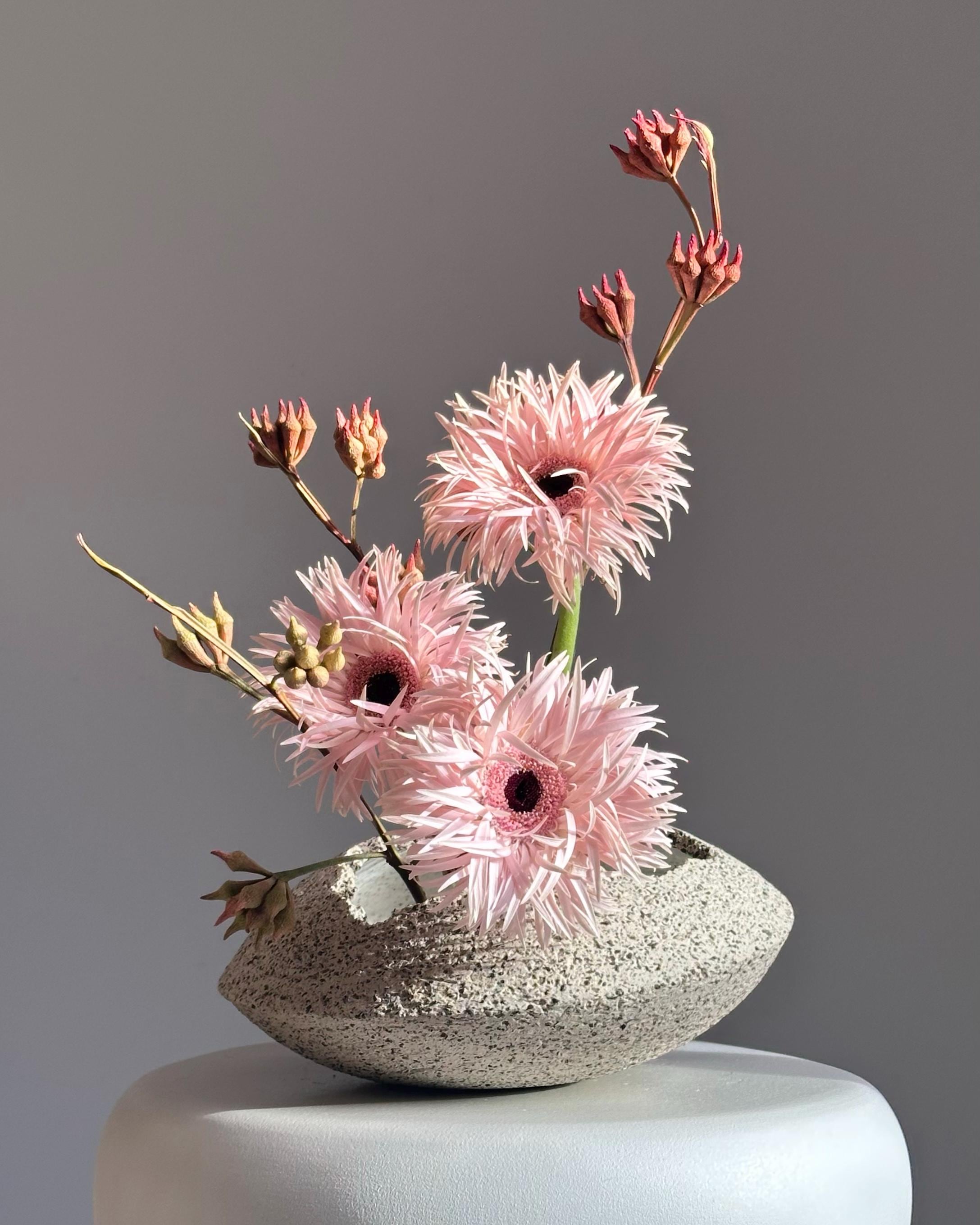 Vaso Ikebana in ceramica fatto a mano / ciotola Ikebana