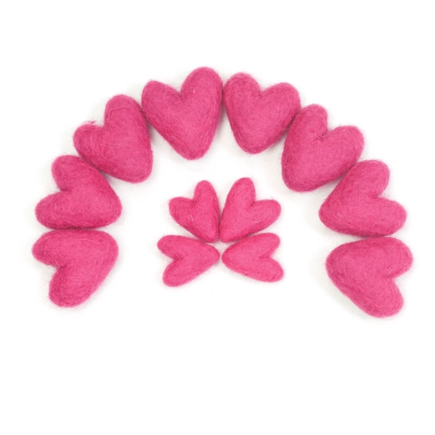 Cuori in feltro rosa scuro / Mini cuori in feltro / Cuori in feltro di lana / Cuori di San Valentino / Riempitori per ciotole / Regalo di San Valentin