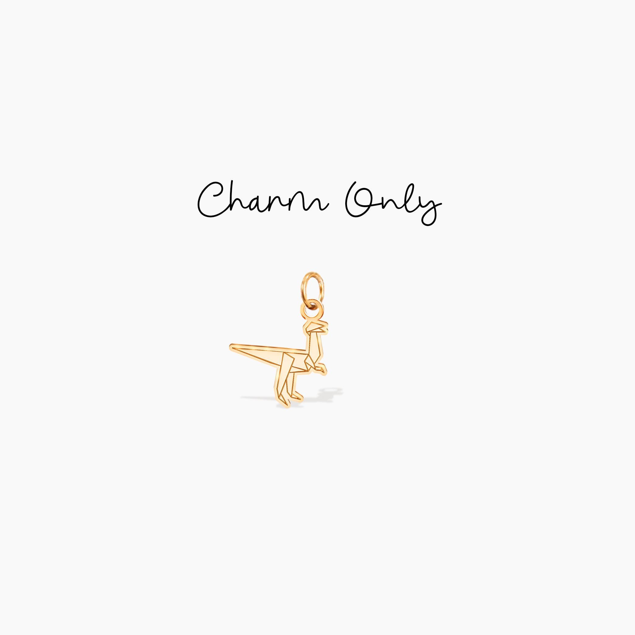 Ciondolo dinosauro Velociraptor Mini ciondolo dinosauro Ciondolo aggiuntivo Gioielli stravaganti Ciondolo dinosauro Origami Gioielli regalo dinosauro