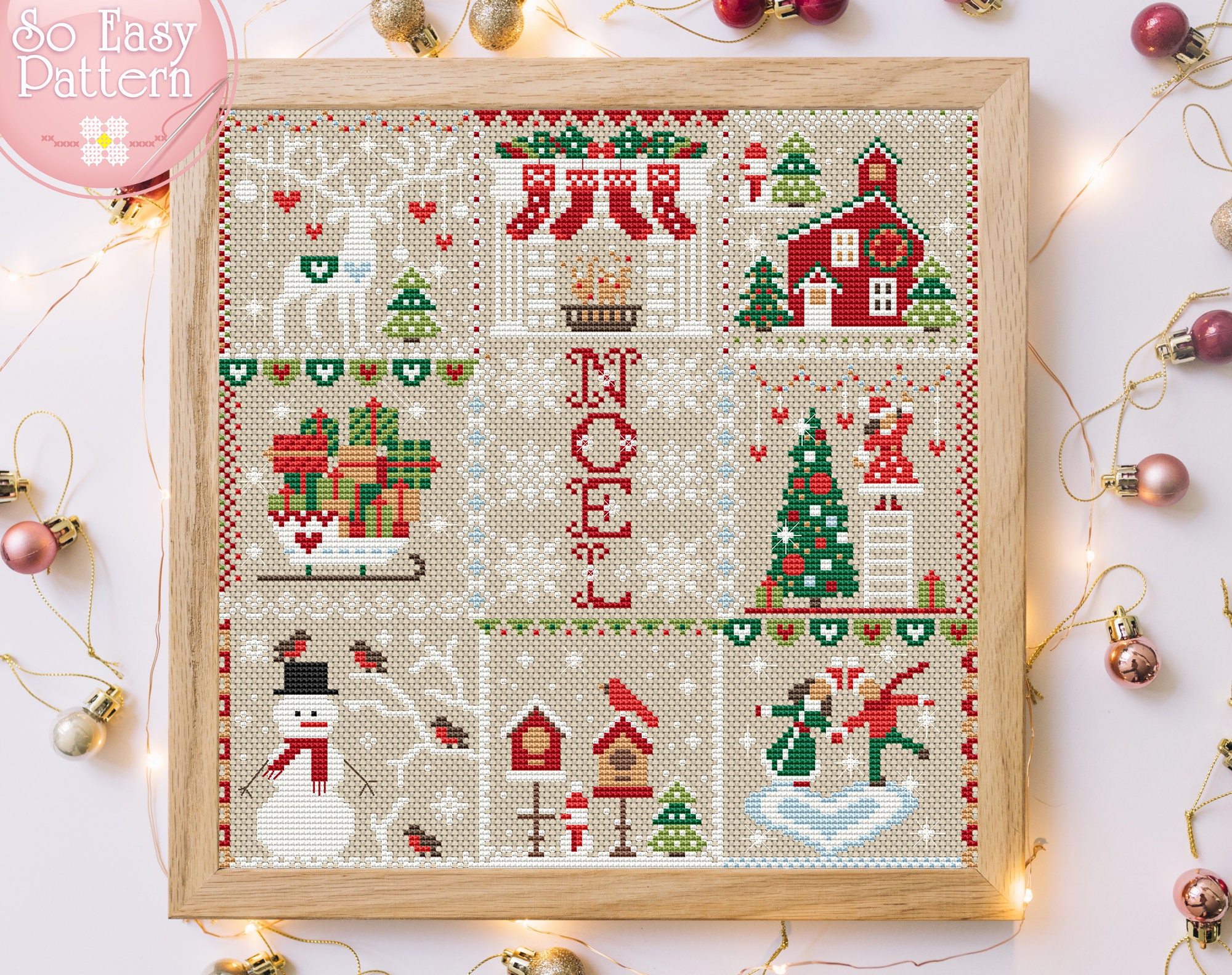 Schemi punto croce natalizi, Sampler punto croce, Schema ricamo, PDF punto croce, Schema punto croce natalizio, Sampler per le feste, Noel