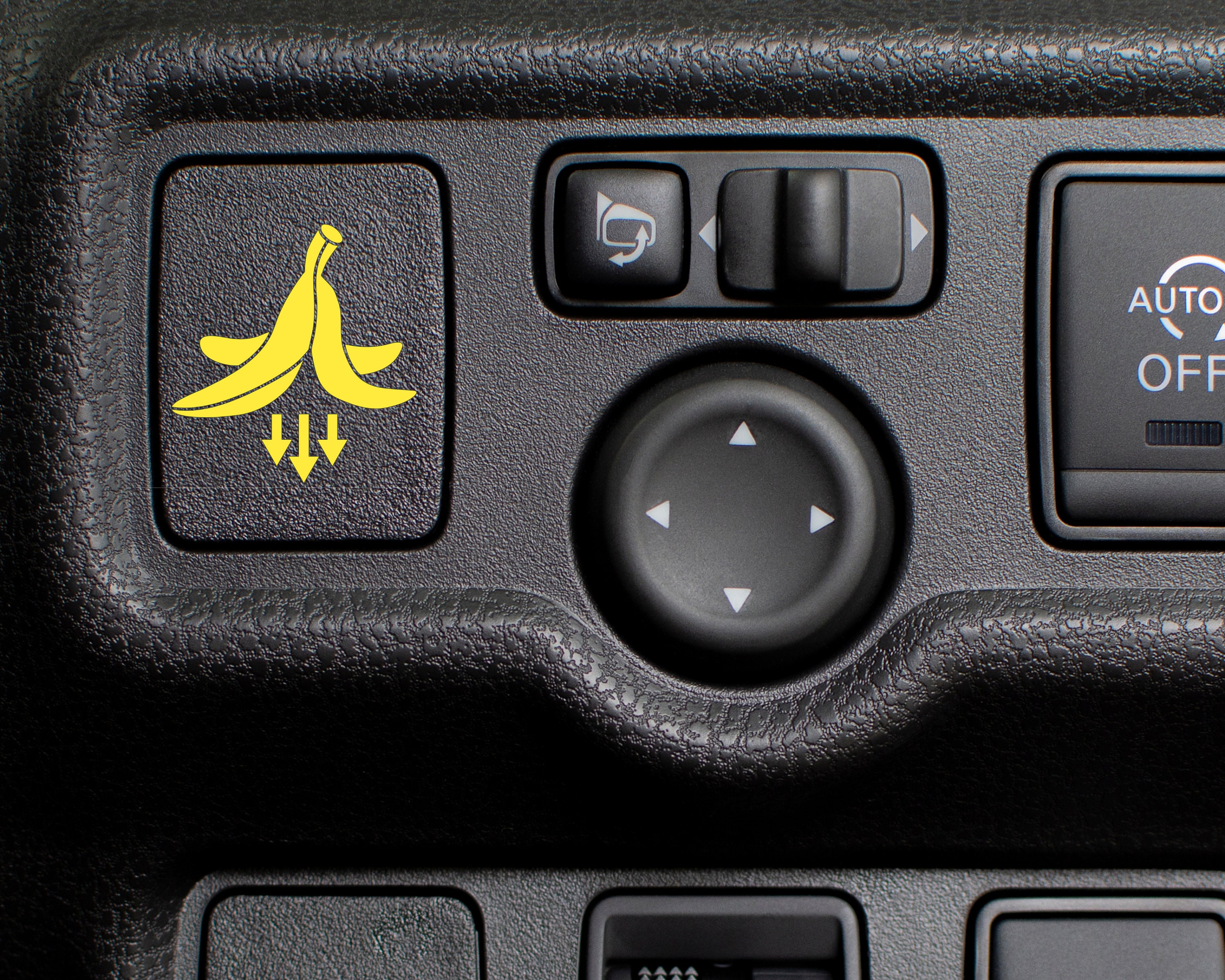 Adesivo per auto con pulsante vuoto a forma di banana / Adesivo per auto con pulsante vuoto / Adesivo per pulsante a forma di banana / Adesivo per pul