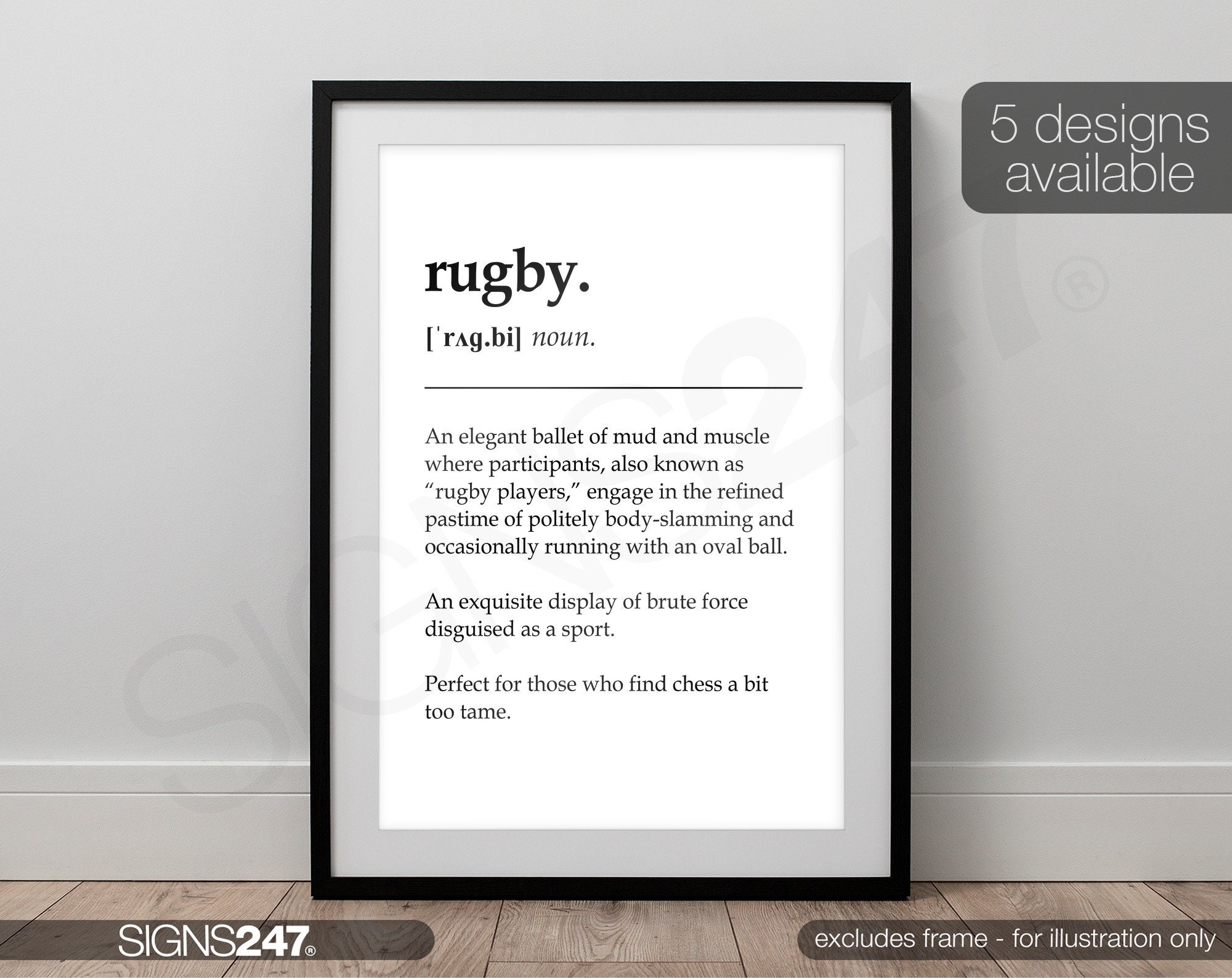 Poster di rugby / Poster con citazione sul rugby / Poster stampato / Divertente / Stampe su poster / Arte murale / Decorazione per la casa / A0 A1 A2