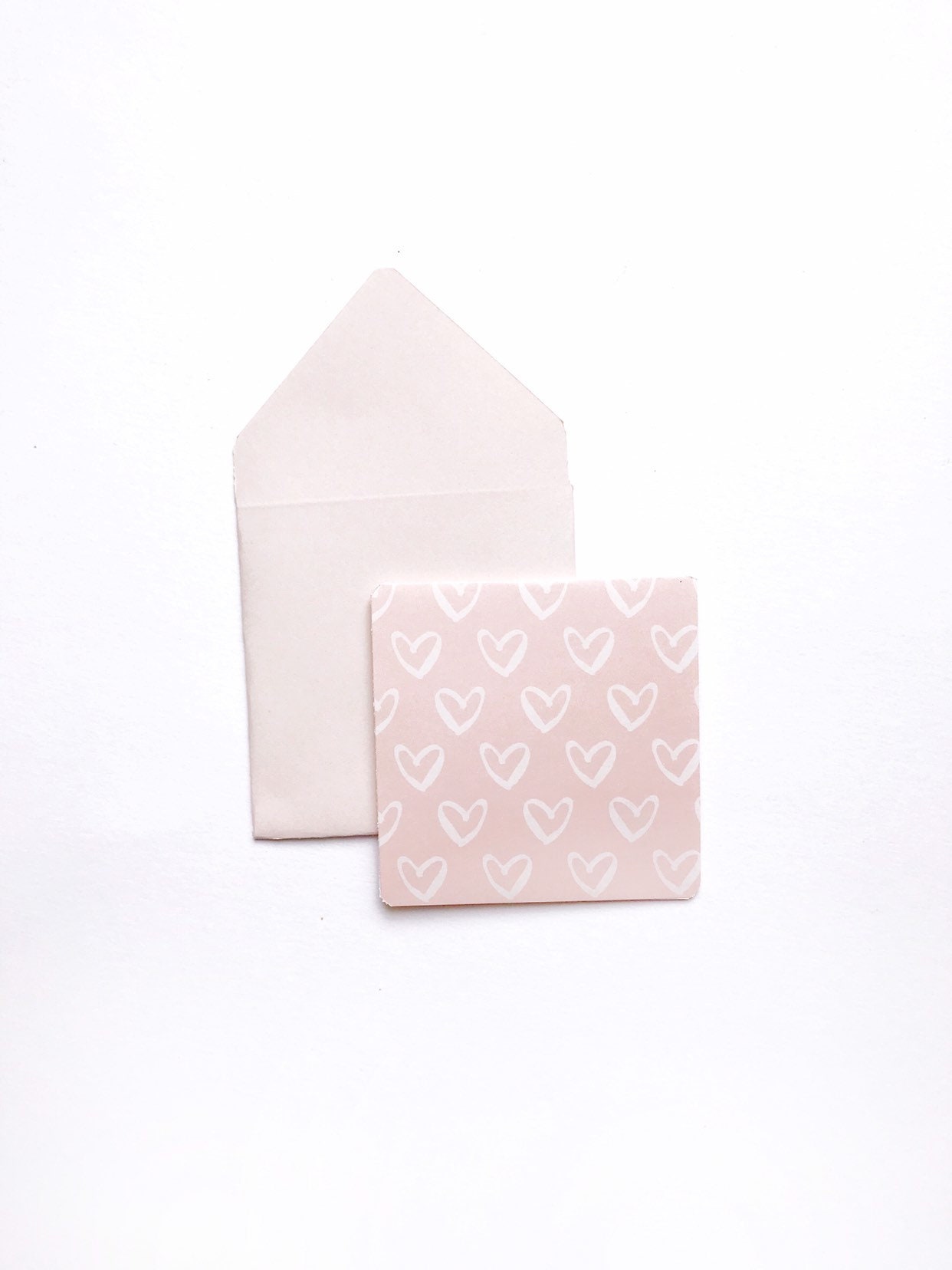 Mini biglietti d'amore, biglietti di San Valentino, buste minuscole, piccoli biglietti di auguri, biglietti quadrati vuoti, biglietti a forma di cuore