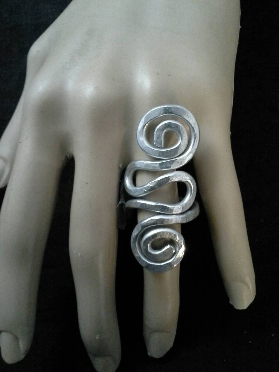 Anello in filo d'argento, anello in oro, anello in rame, anello avvolto in filo, anello importante, anello grande, anello extra large, anello grande,