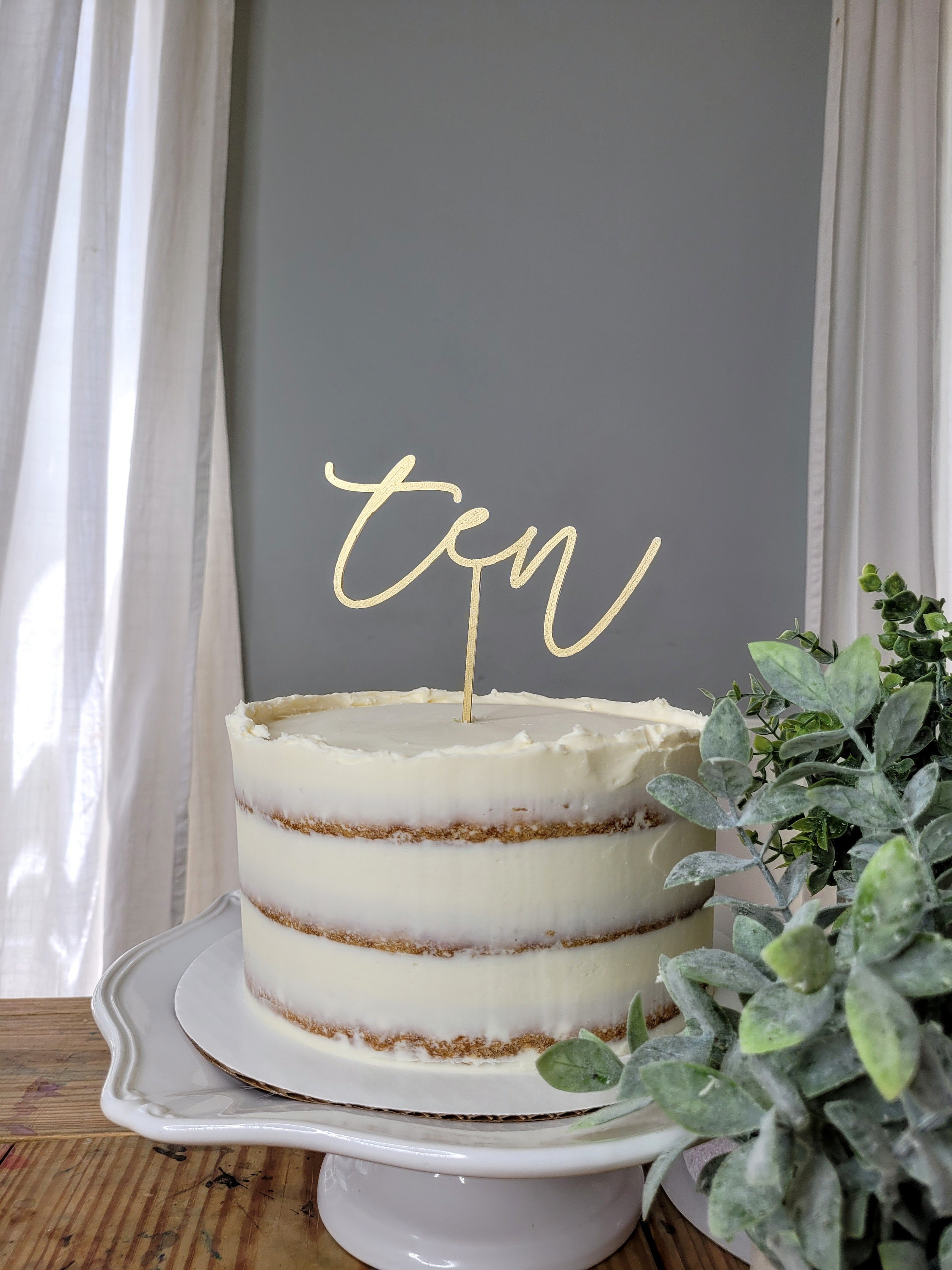 Dieci Cake Topper / decimo compleanno torta Topper / dieci compleanno Decor / Gold Cake Topper / Cursive Cake Topper / 10 Birthday Cake Topper